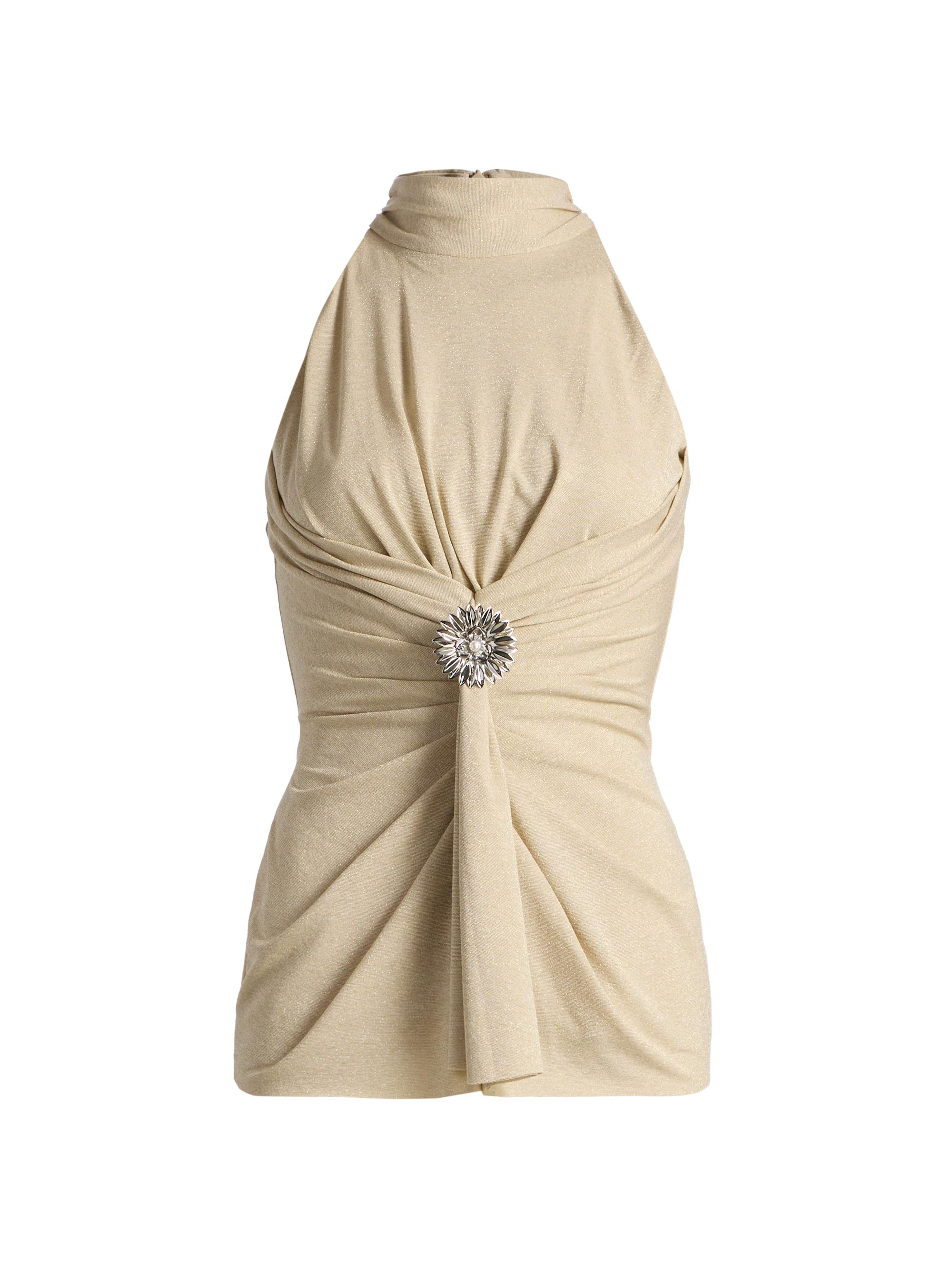 Chiara Boni La Petite Robe Women's Cara Mock Turtleneck Top - Gilded Desert