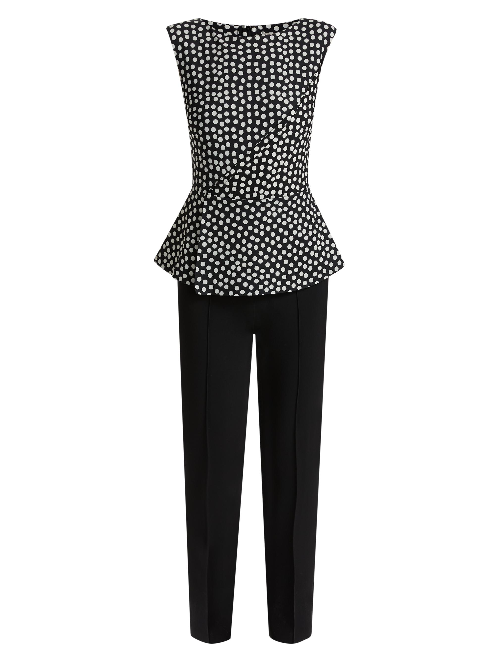 Chiara Boni La Petite Robe Women's Suzue Polka Dot Straight-Leg Jumpsuit - Bette Small Black