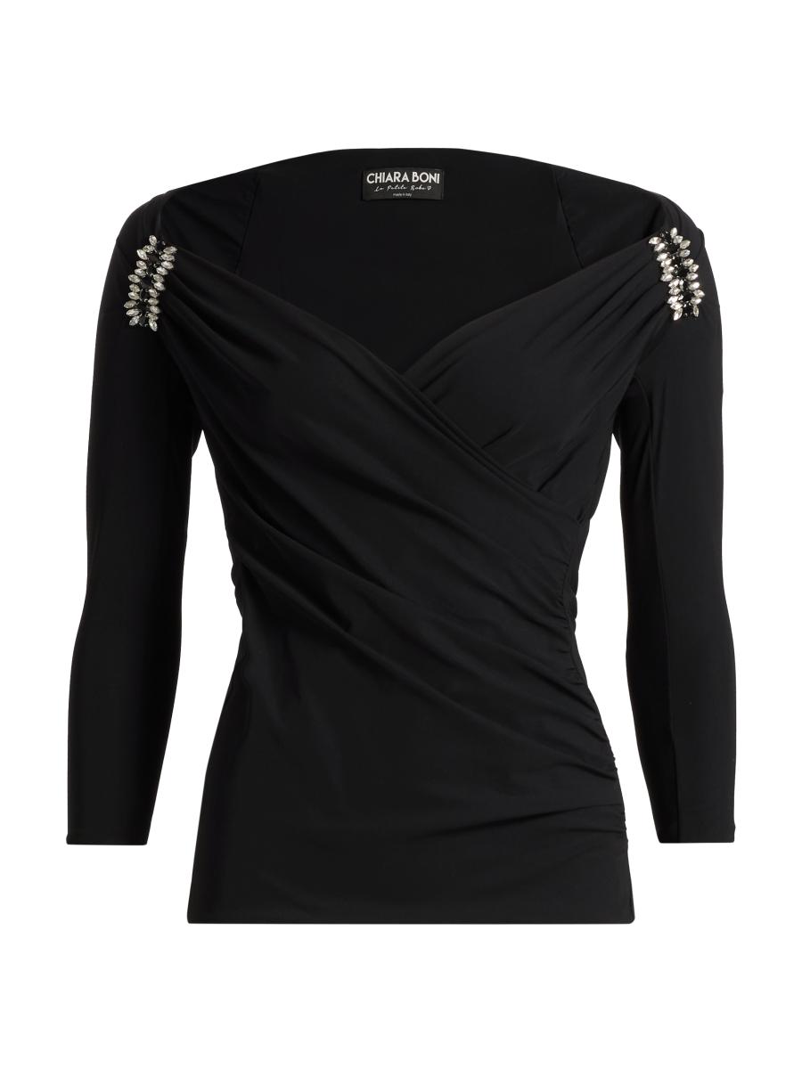 Chiara Boni La Petite Robe Women's Haras Embellished Blouse In Black