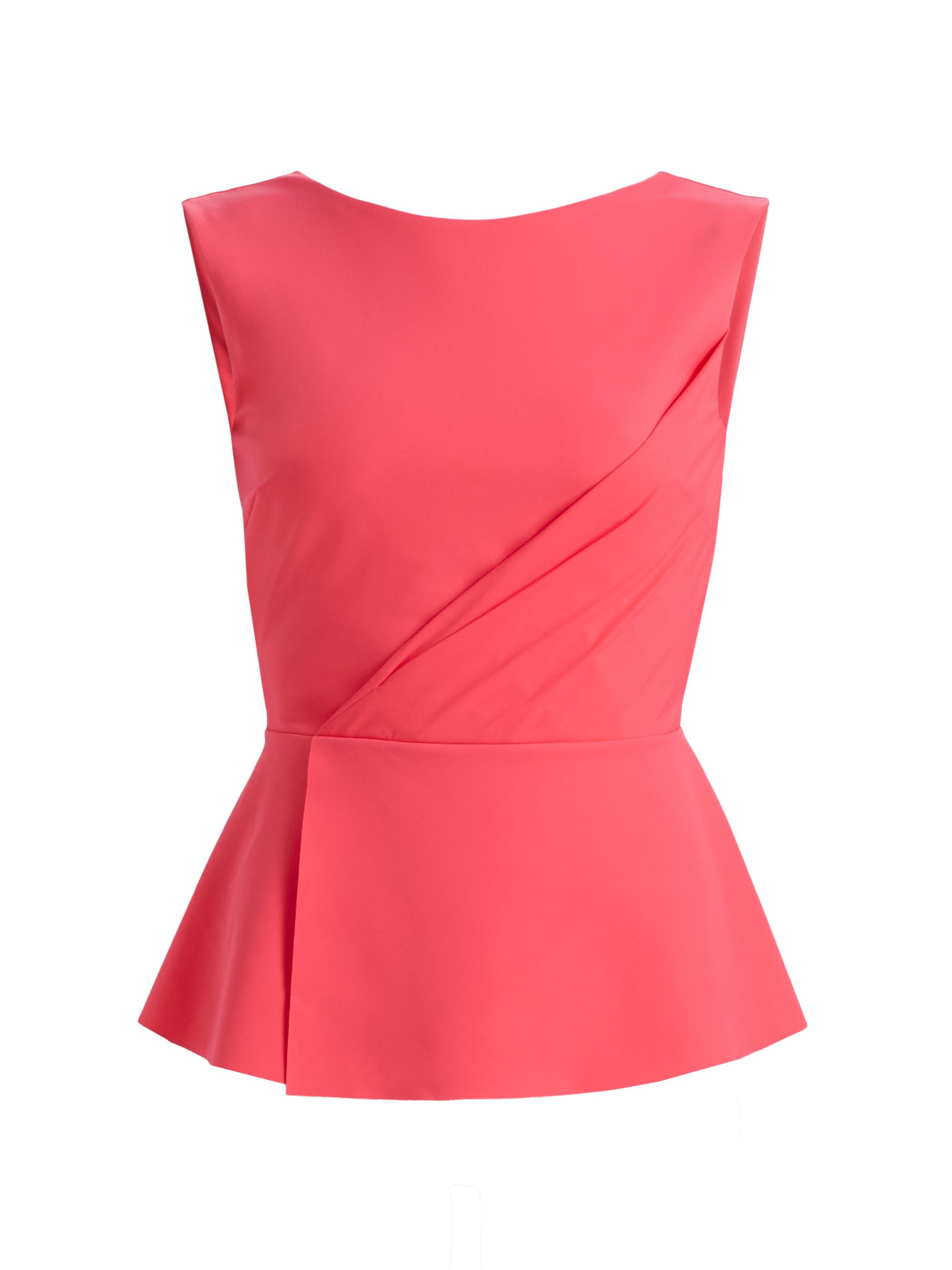 Chiara Boni La Petite Robe Women's Oliwia Sje Ruched Stretch-Jersey Peplum Top - Corallo - Women's Clothing