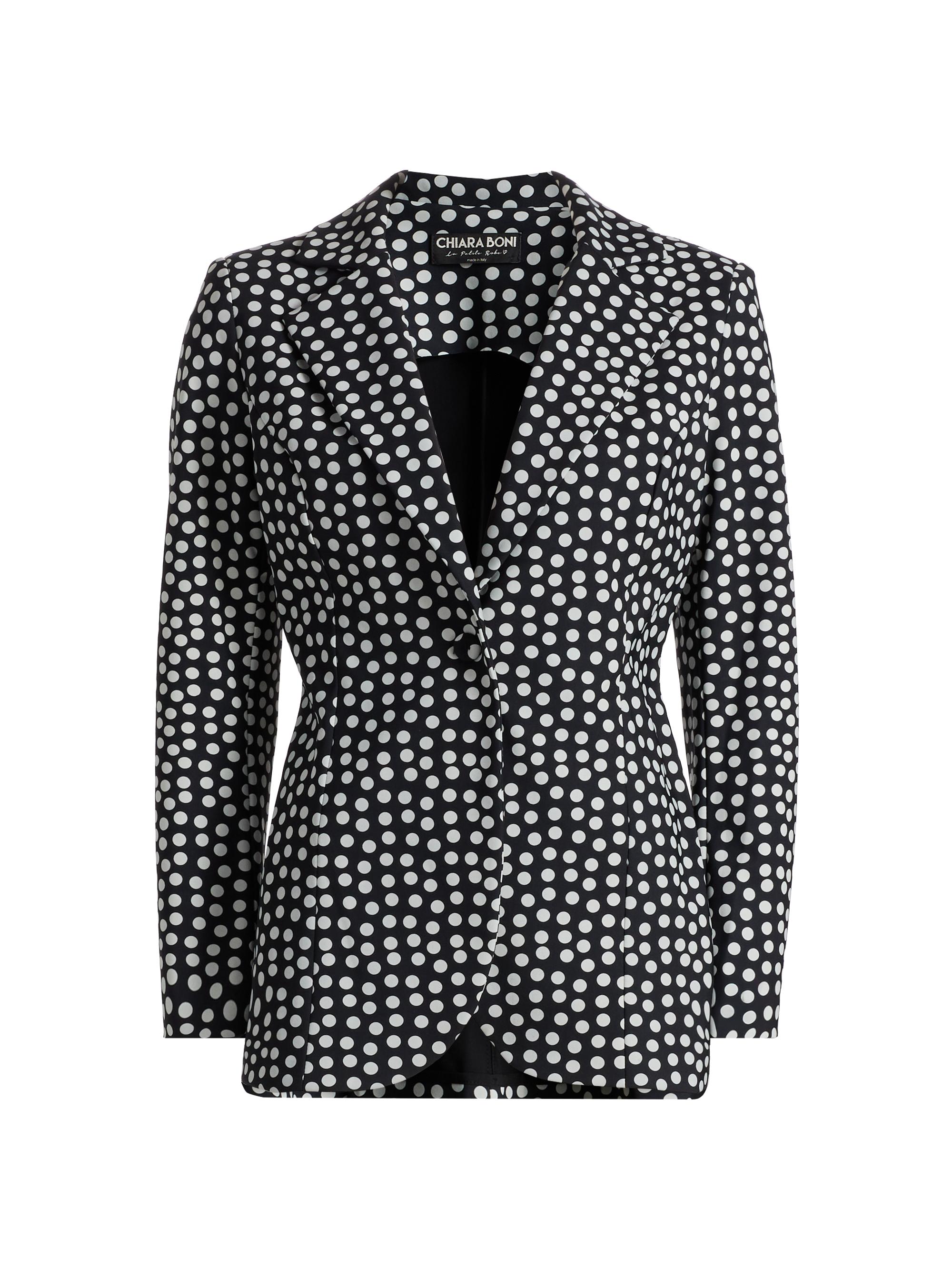 Chiara Boni La Petite Robe Women's Lua Polka Dot Single-Breasted Blazer - Bette Small Black