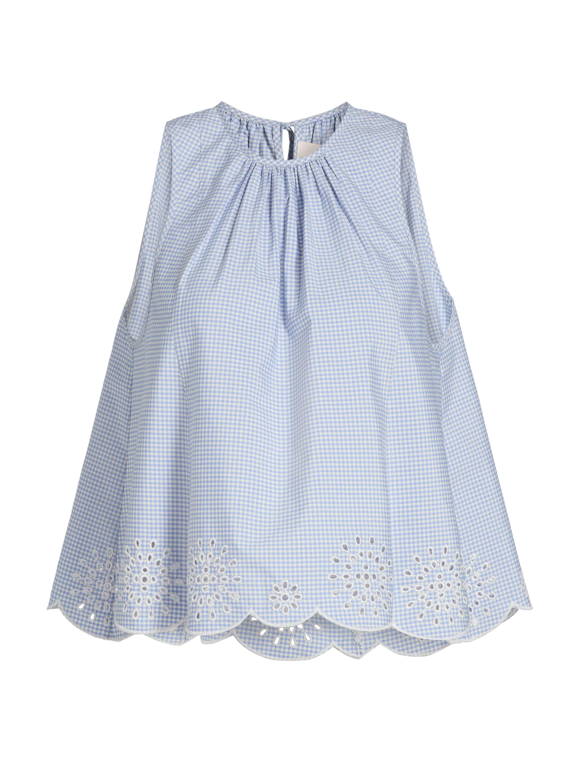 Cinq à Sept Women's Jessa Gingham Eyelet Cotton-Blend Top - Lilac Opal