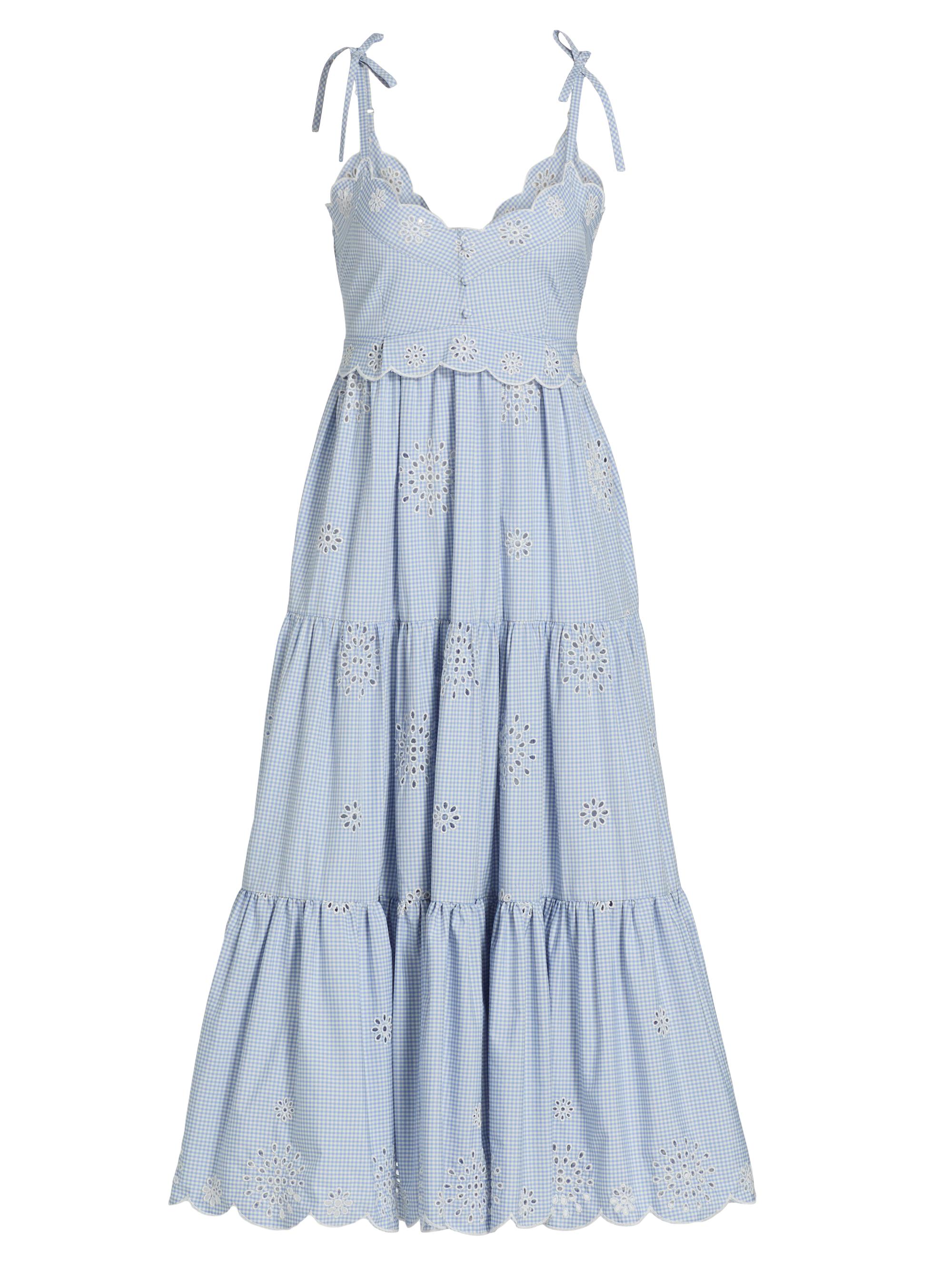 Cinq à Sept Women's Darcey Gingham Eyelet Midi-Dress - Sunset Blush