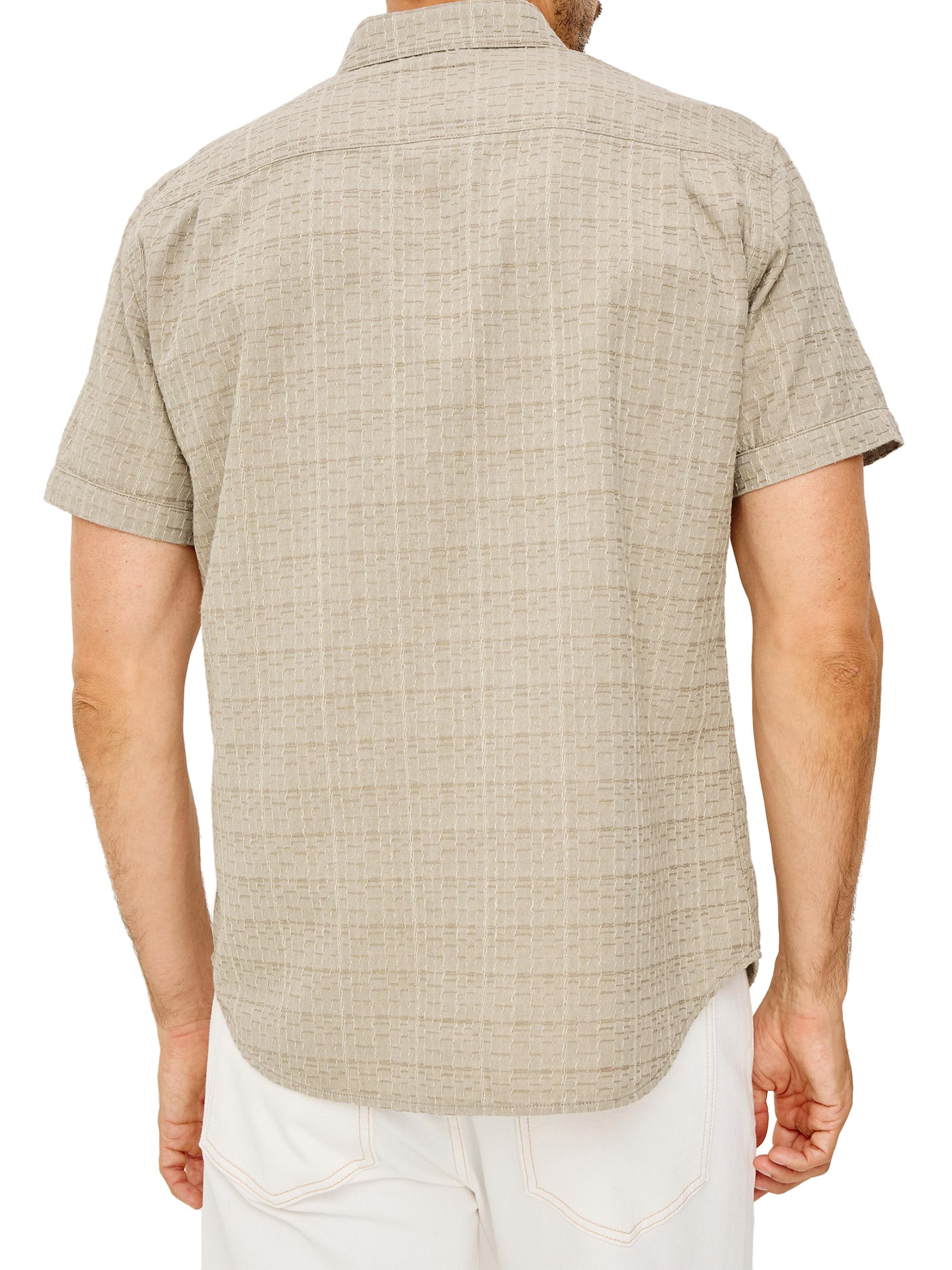 Rails Men's Gavin Linen-Blend Short-Sleeve Shirt - Taupe Cream Twist | Thumbnail 4