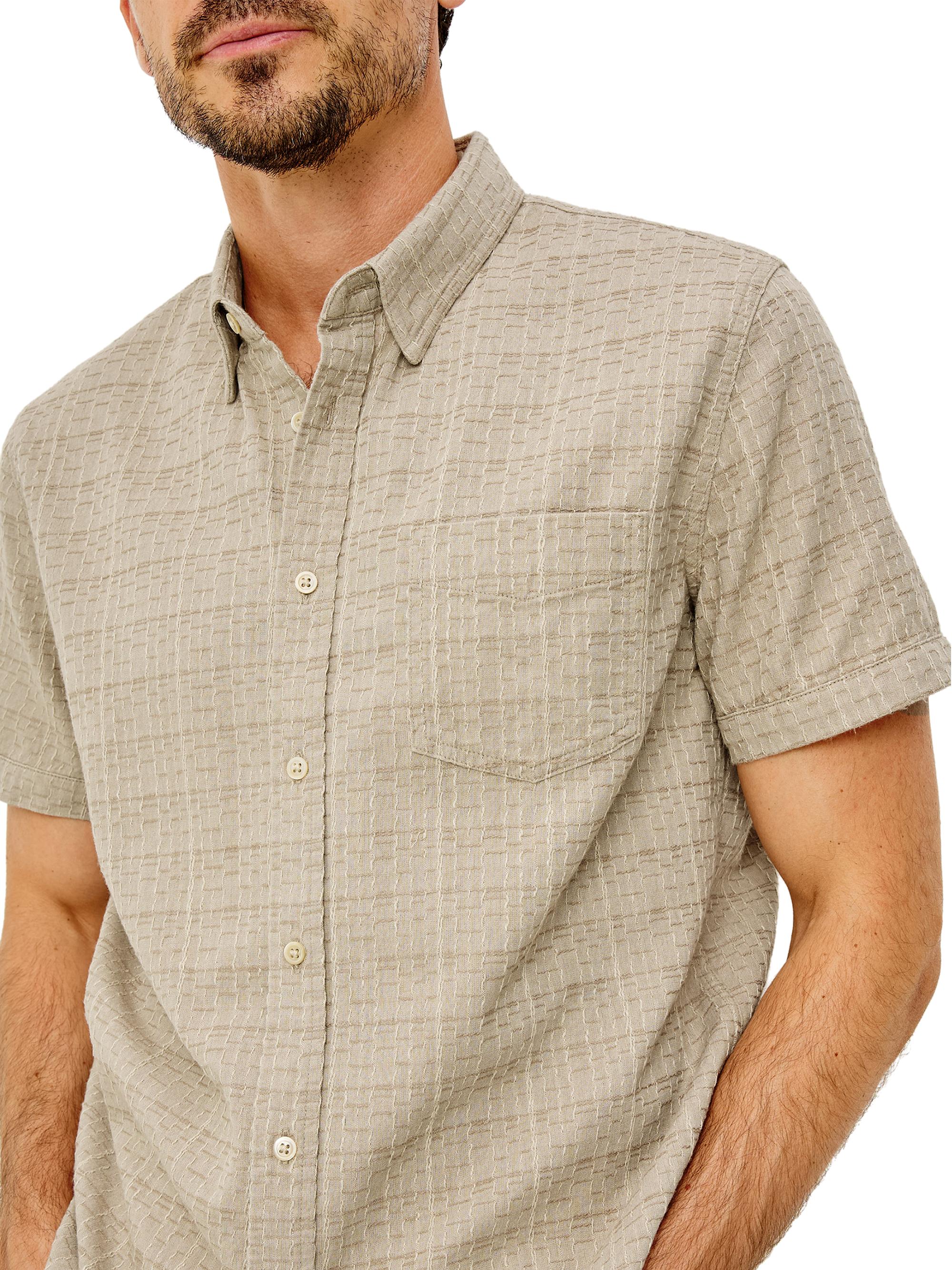 Rails Men's Gavin Linen-Blend Short-Sleeve Shirt - Taupe Cream Twist | Thumbnail 5