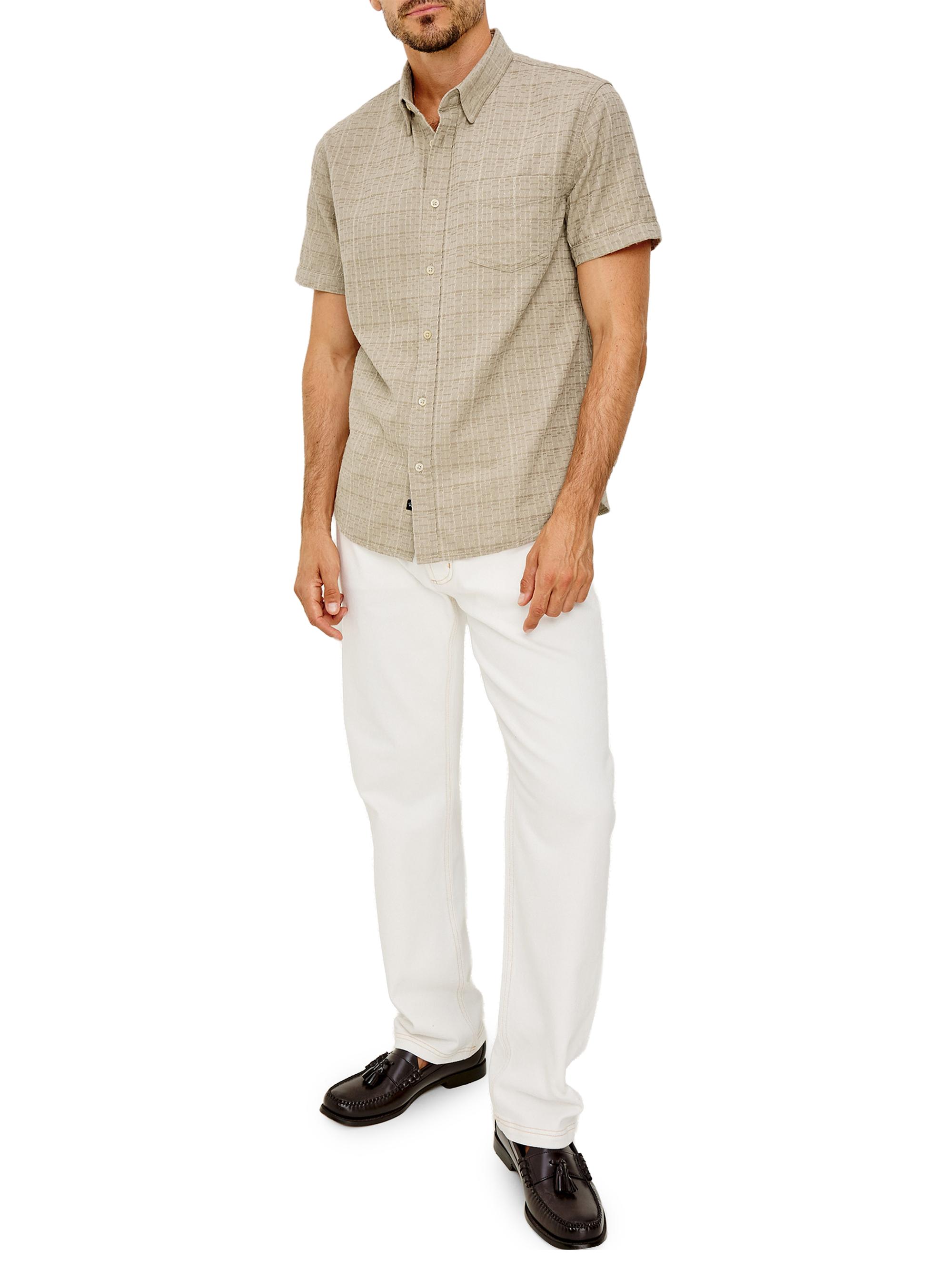 Rails Men's Gavin Linen-Blend Short-Sleeve Shirt - Taupe Cream Twist | Thumbnail 2