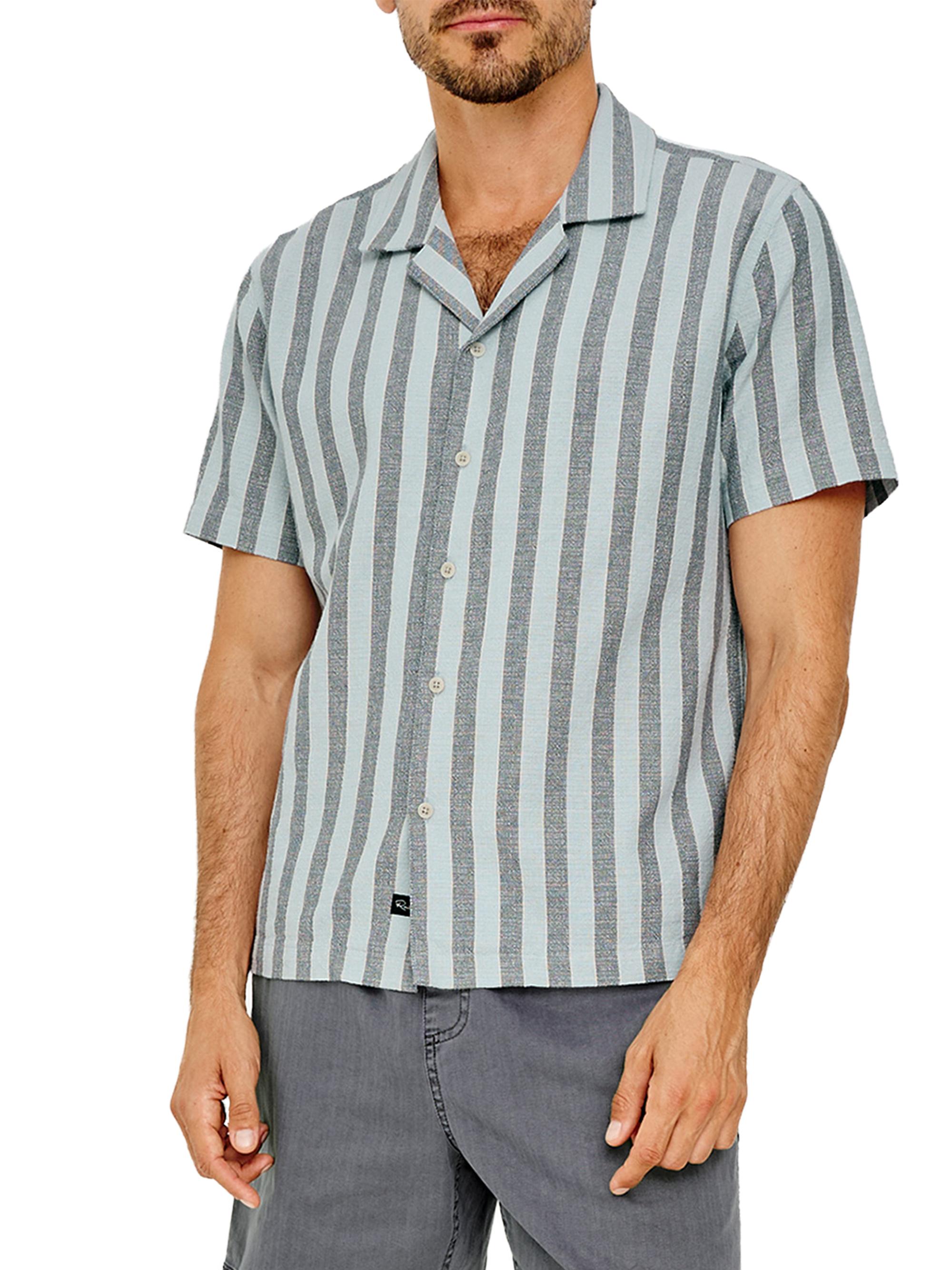Rails Men's Fielder Striped Cotton Camp Shirt - Blue Jay Stripe | Thumbnail 4