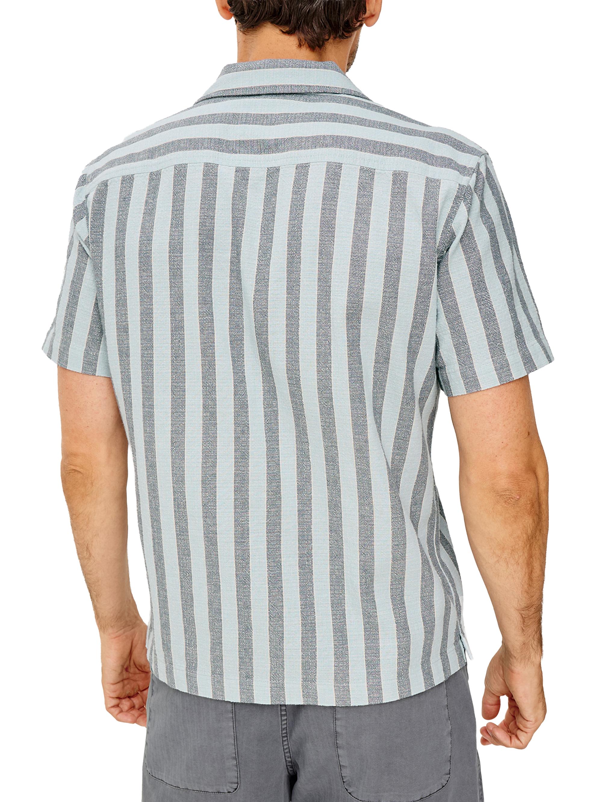 Rails Men's Fielder Striped Cotton Camp Shirt - Blue Jay Stripe | Thumbnail 5