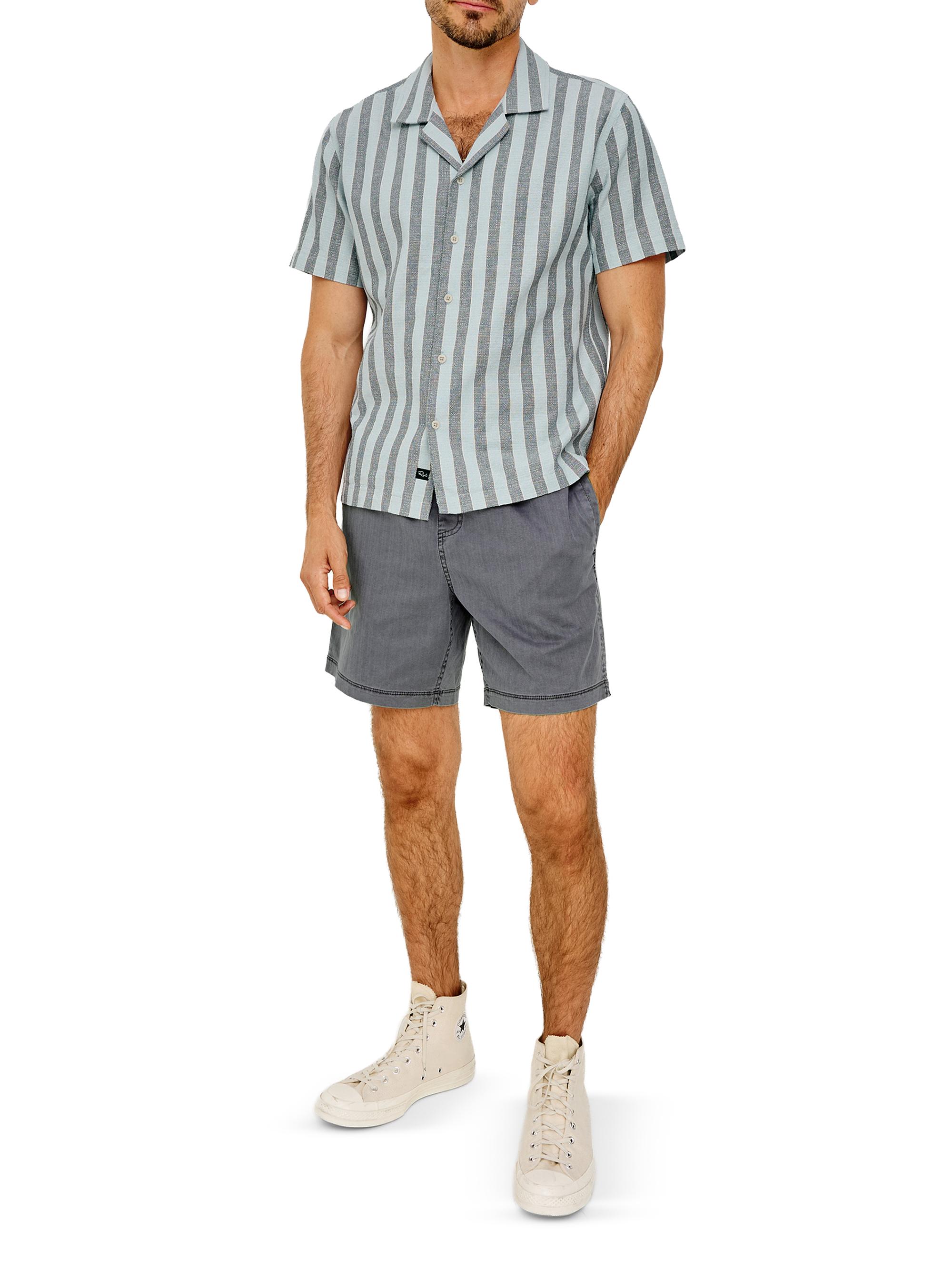 Rails Men's Fielder Striped Cotton Camp Shirt - Blue Jay Stripe | Thumbnail 2