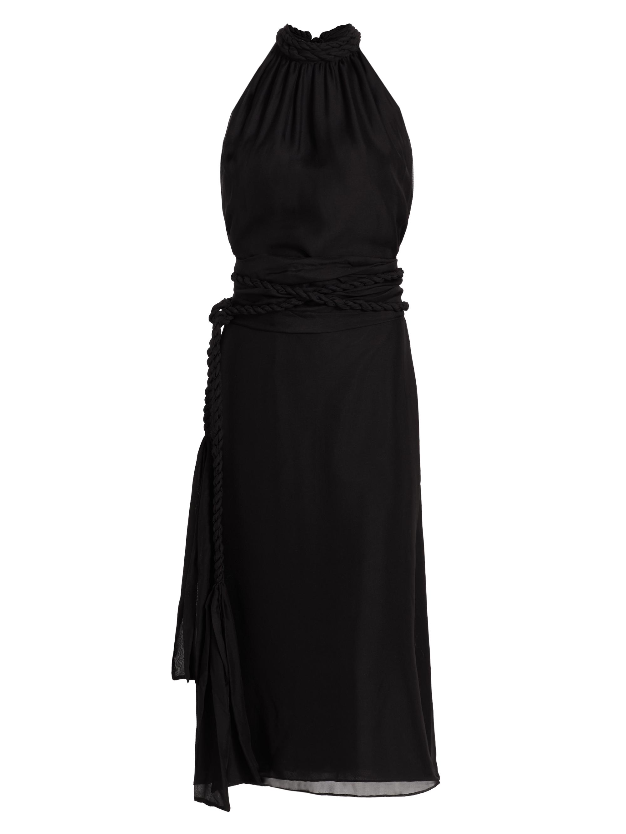 Azeeza Women's Dany Silk Chiffon Drape Midi-Dress - Black