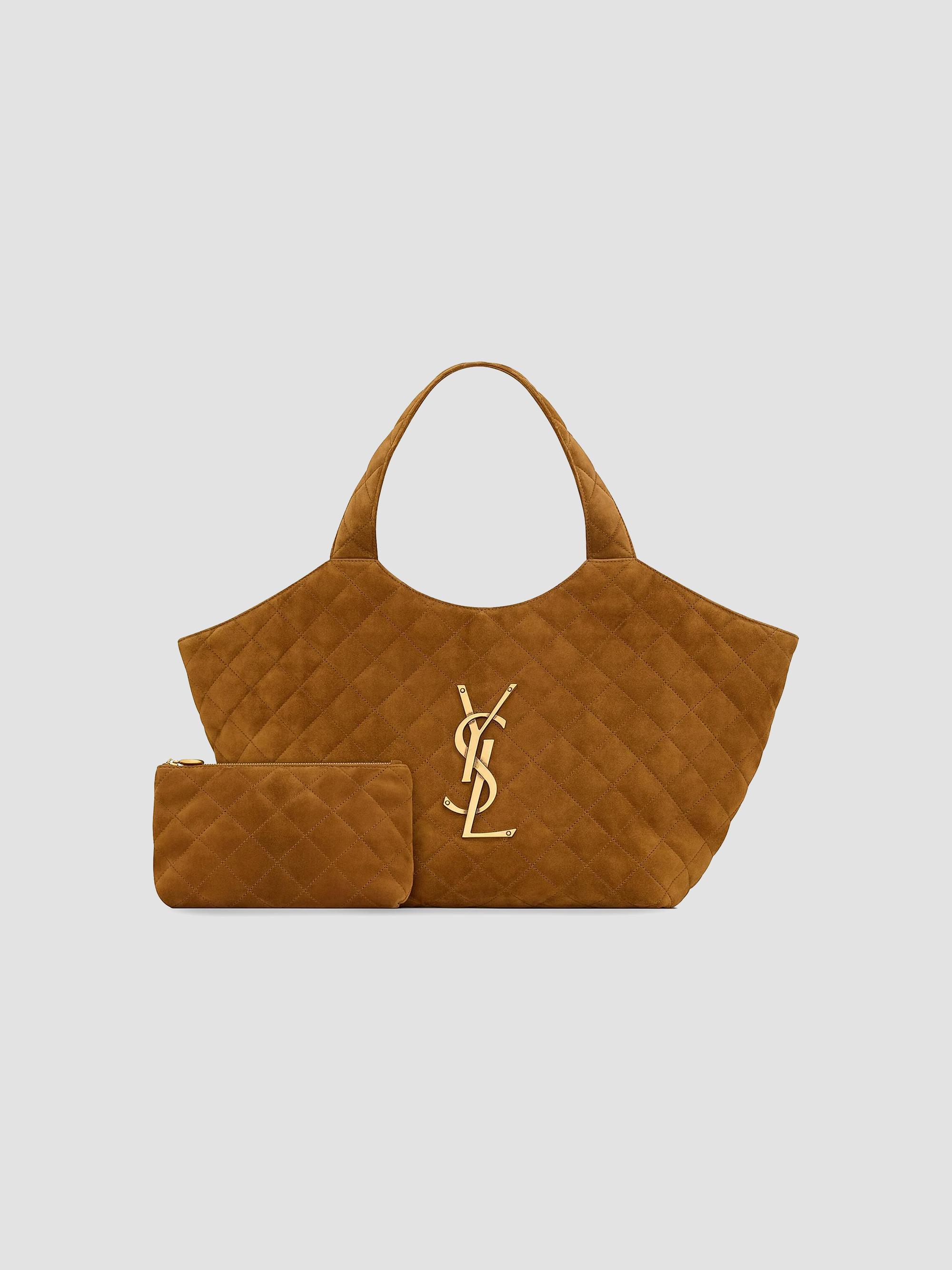 Saint Laurent Icare Medium in Quilted Suede Tote Bag | Saks Fifth