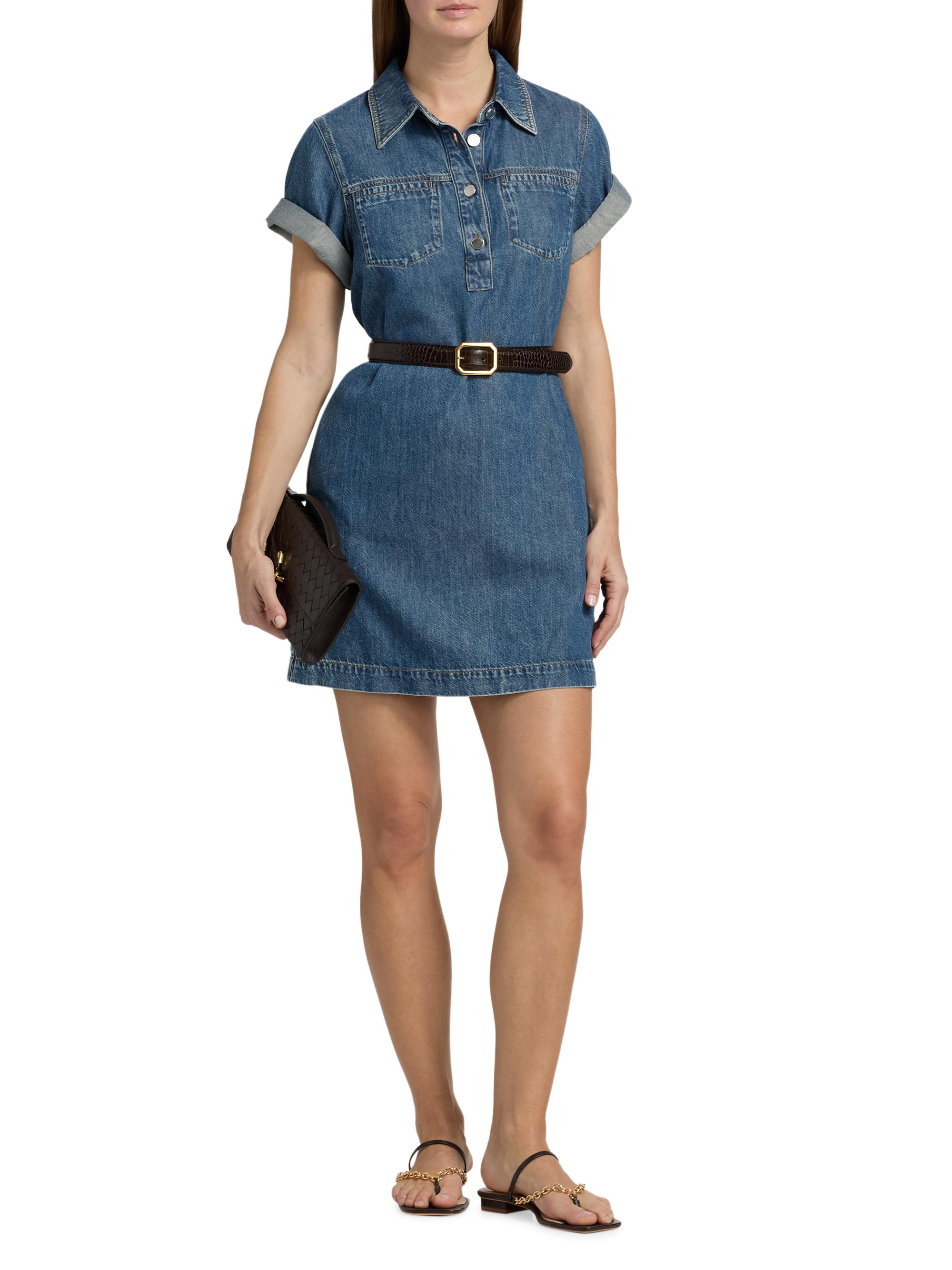 rag and bone denim shirt dress RAG & BONE Renata belted denim mini shirt dress