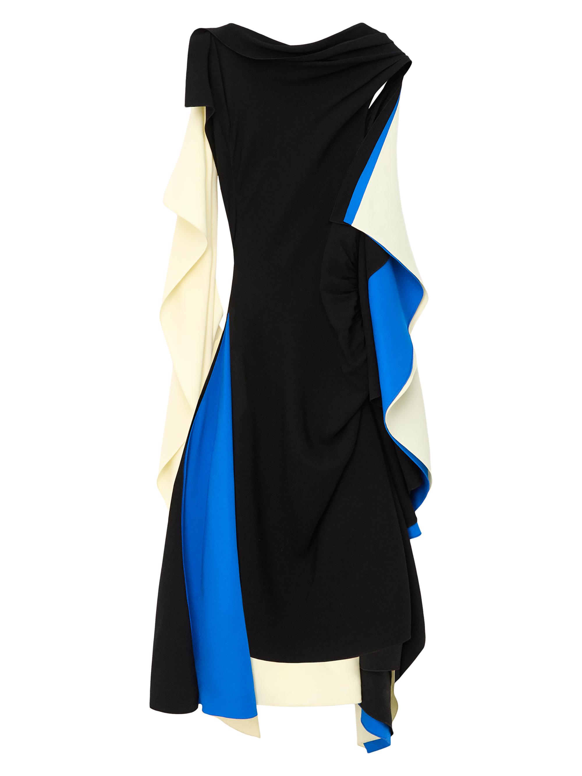 LOEWE Women's Colorblock Cascade Midi-Dress - Black