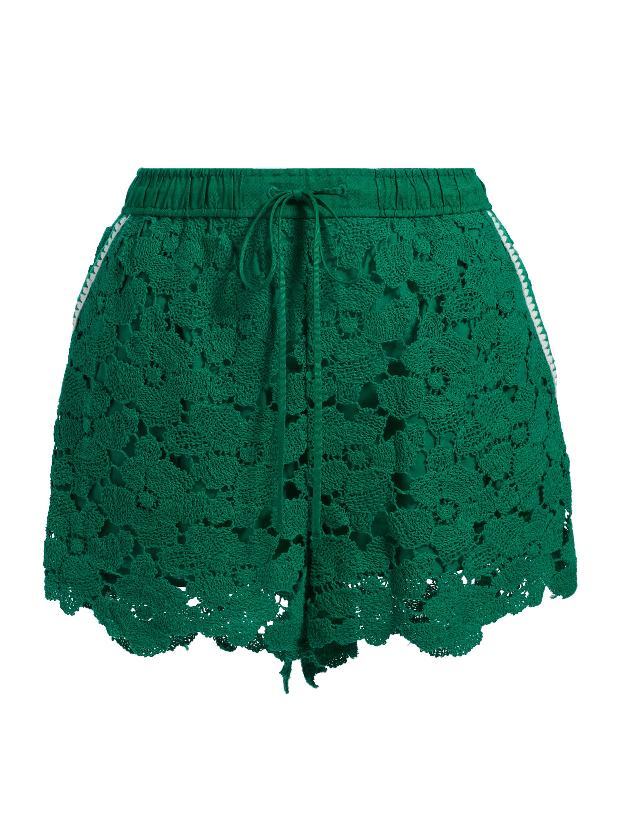 SIMKHAI Women's Holly Lace Drawstring Shorts - Kelly Green