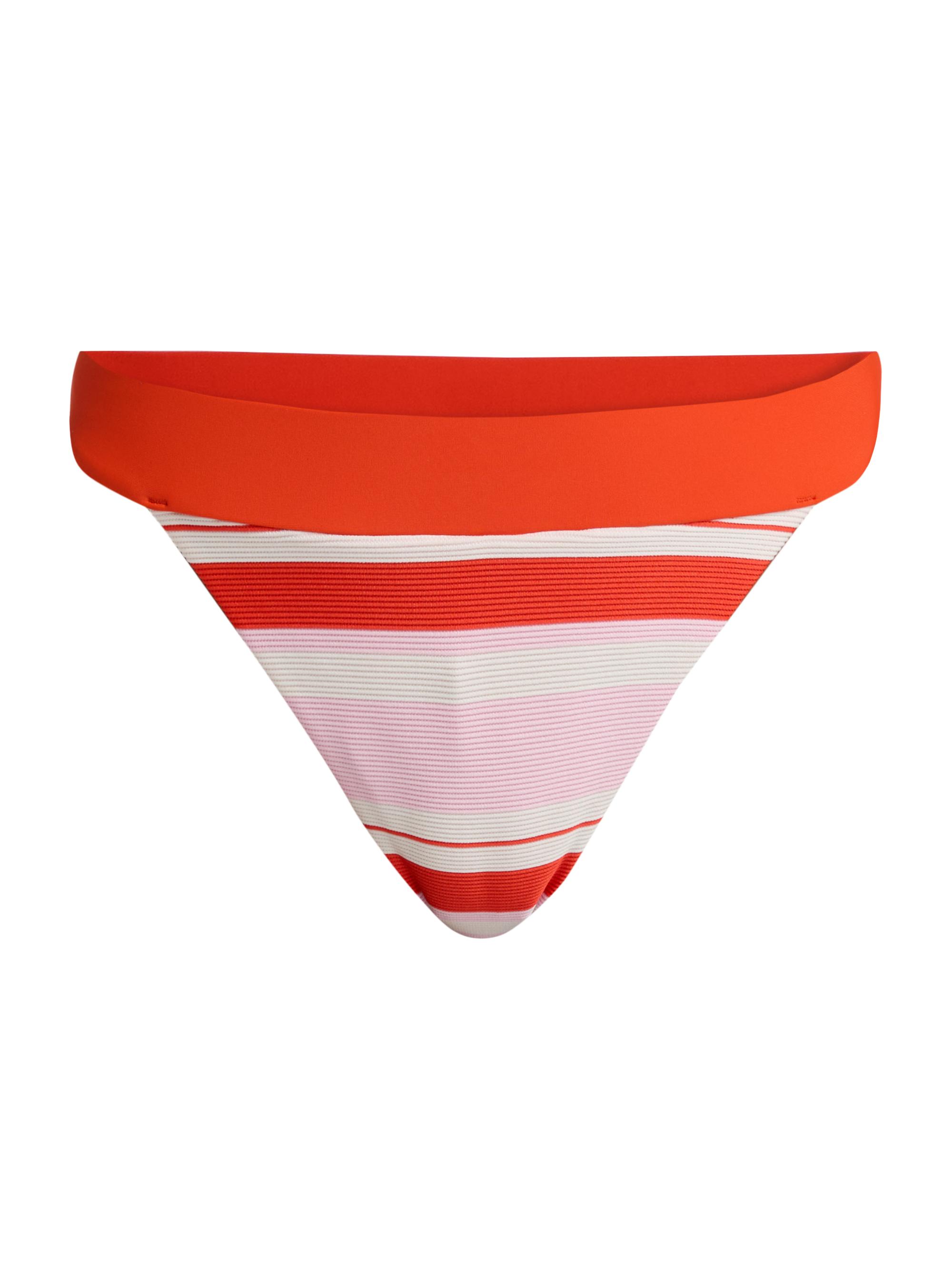 SIMKHAI Women's Kristy Striped Bikini Bottom - Lobster Stripe