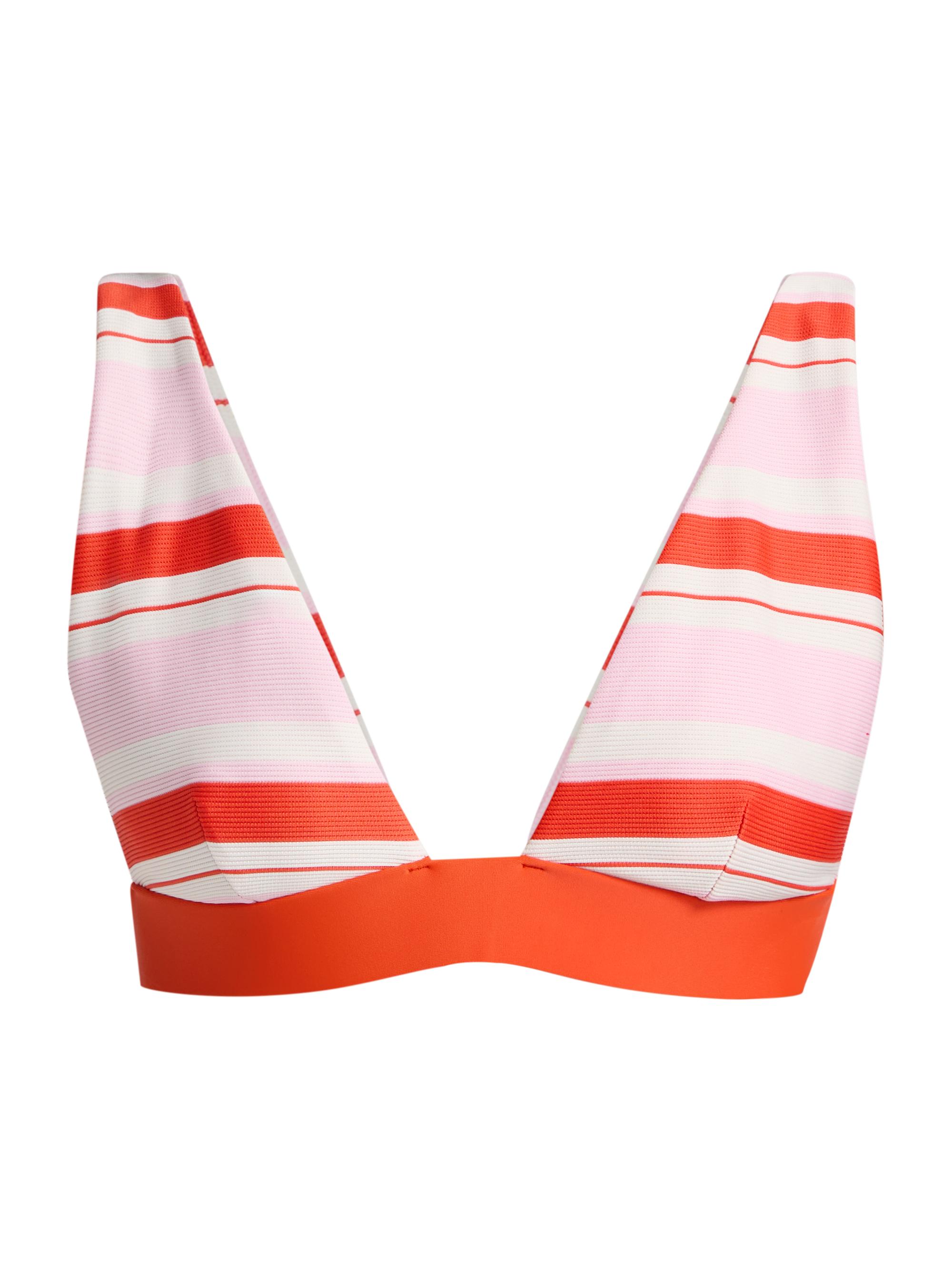 SIMKHAI Women's Tillie Striped Triangle Bikini Top - Lobster Stripe