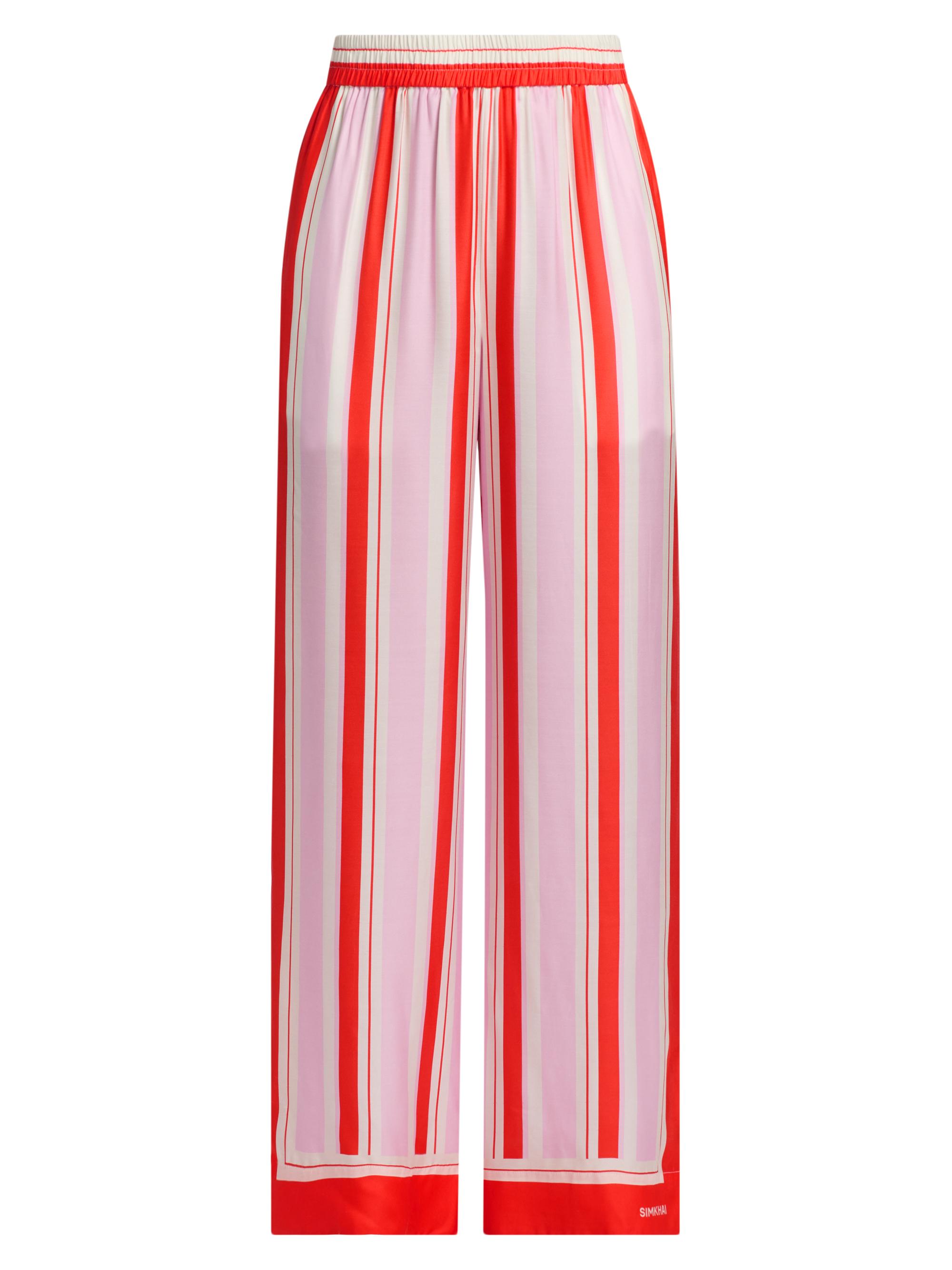 SIMKHAI Women's Zuna Striped Silk-Blend Pajama Pants - Tulip Stripe