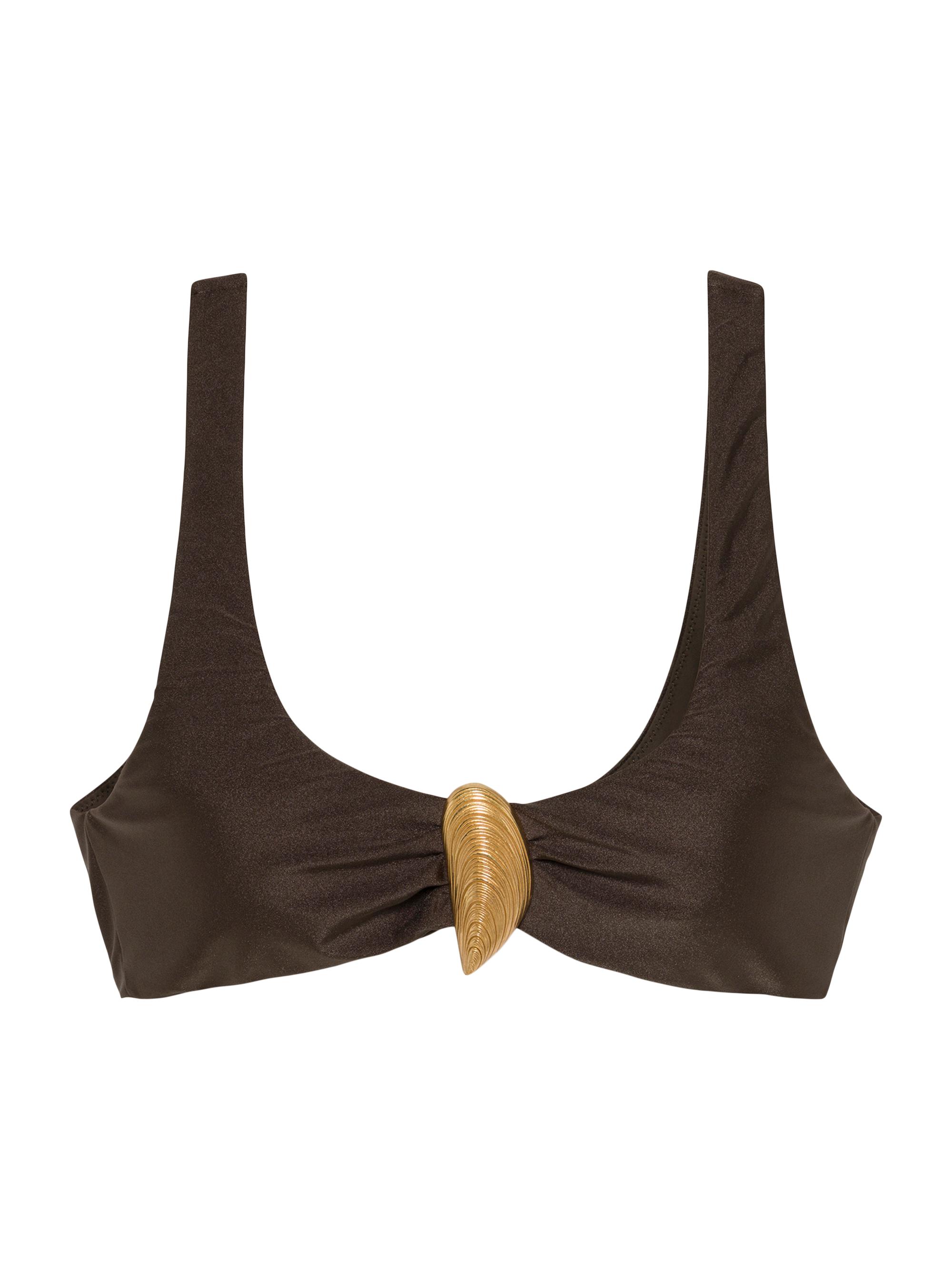 SIMKHAI Women's Veyra Shell Bikini Top - Chocolate