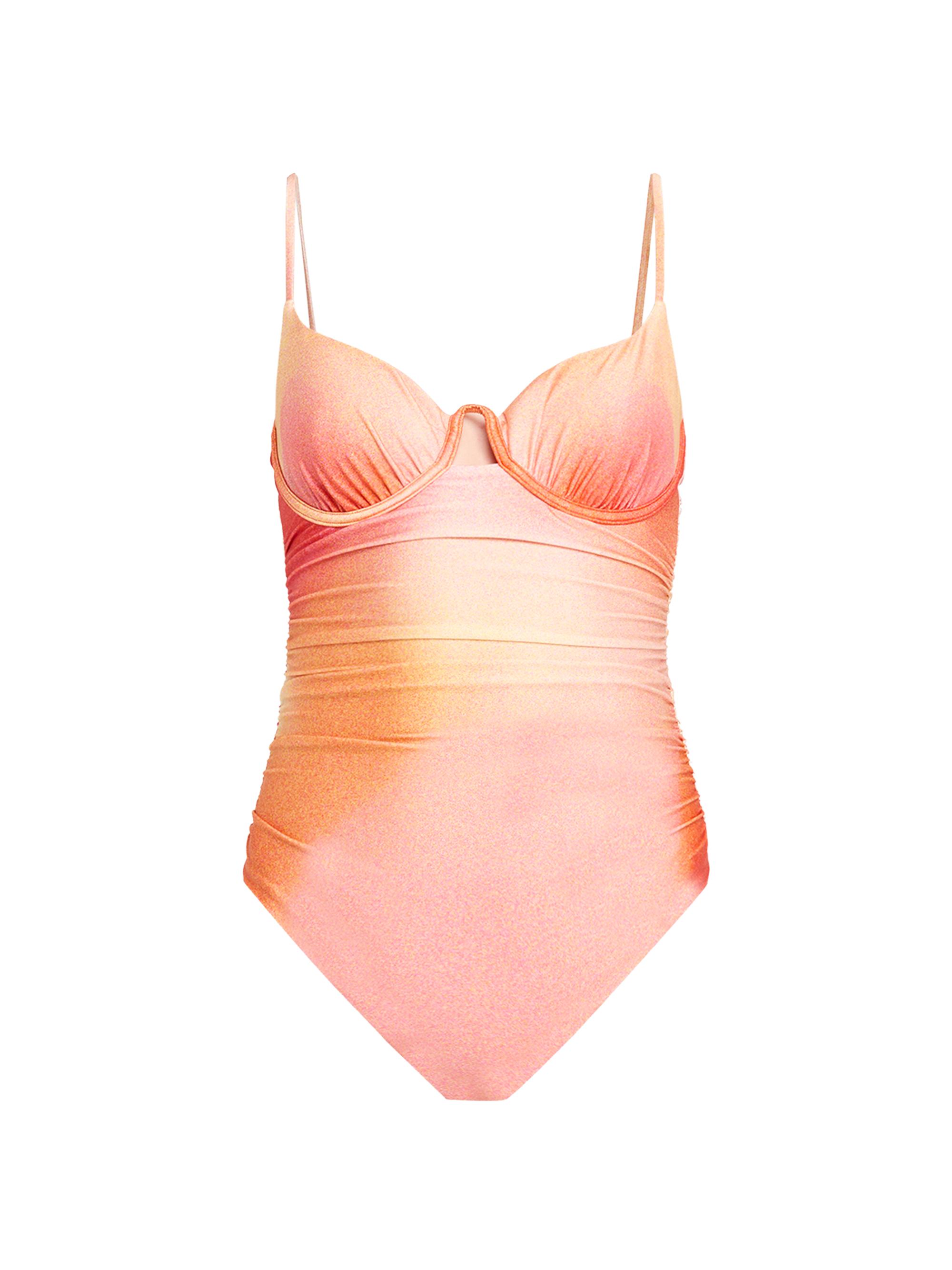 SIMKHAI Women's Laine Ruched One-Piece Swimsuit - Golden Hour Sunset