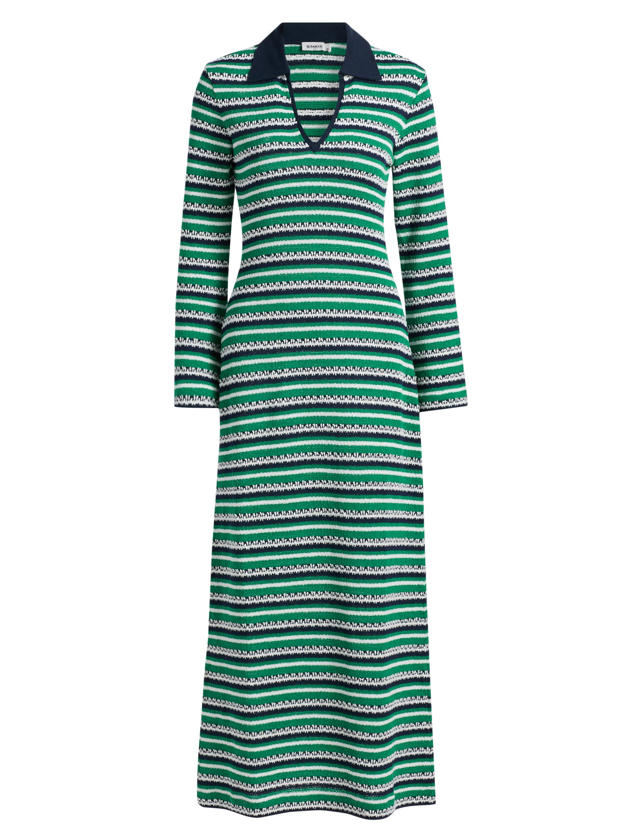 SIMKHAI Women's Tegan Stripe Knit Midi-Dress - Kelly Green
