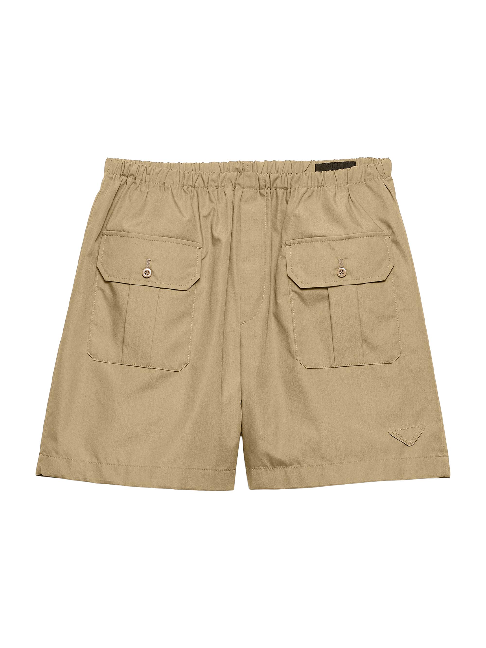 Prada Men's Cotton Poplin Bermuda Shorts - Beige Khaki