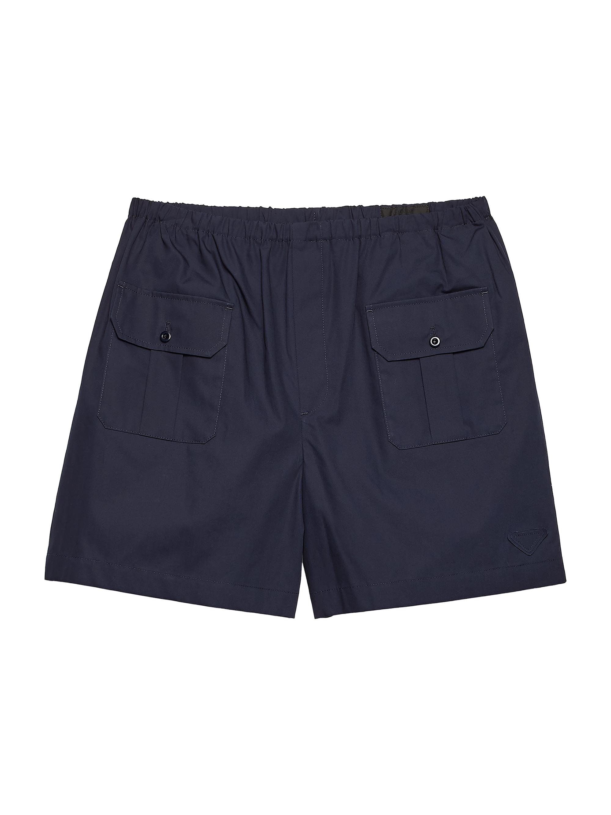 Prada Men's Cotton Poplin Bermuda Shorts - Navy Blue