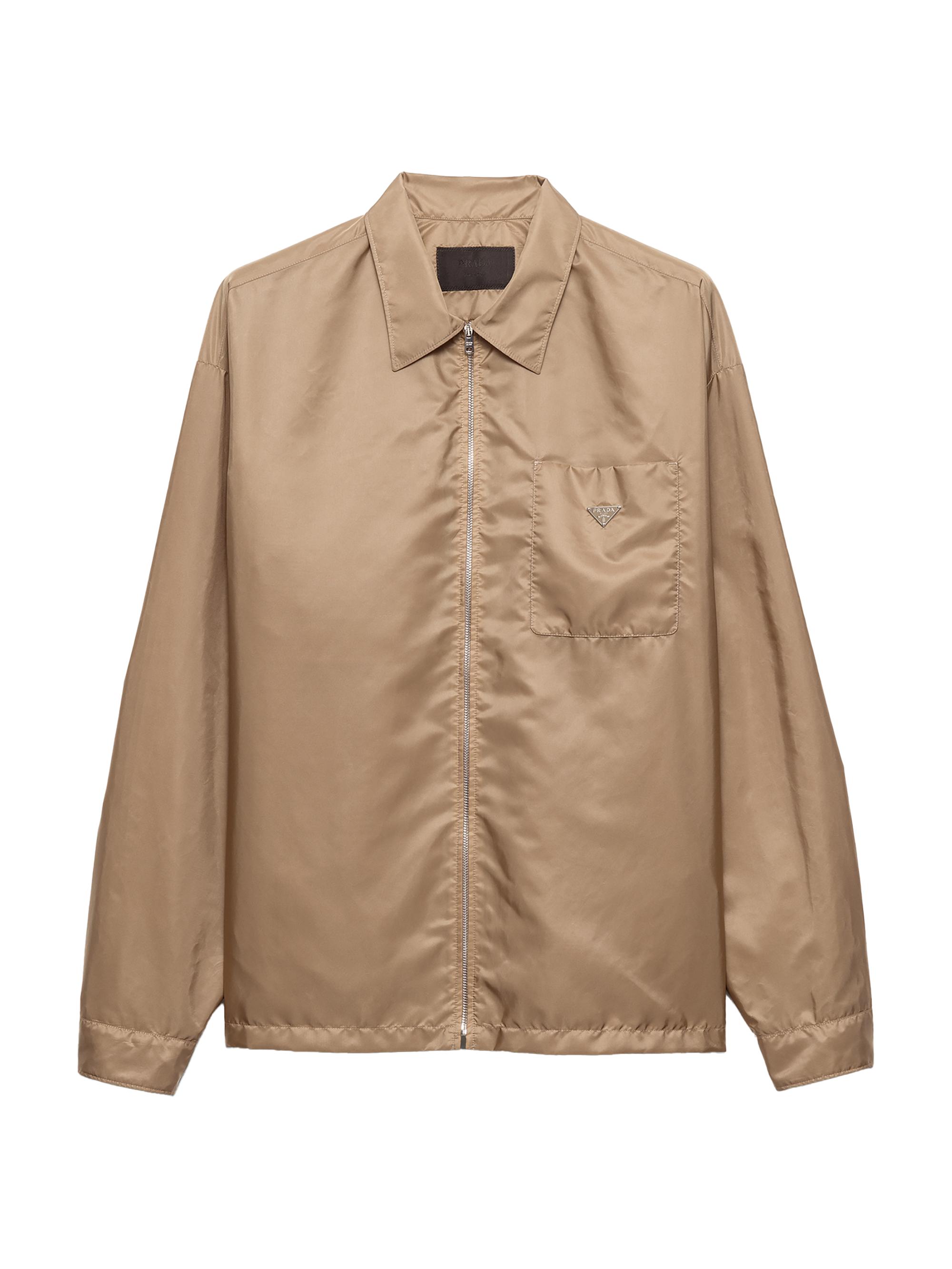 Prada Men's Re-Nylon Zipper Shirt - Beige Khaki