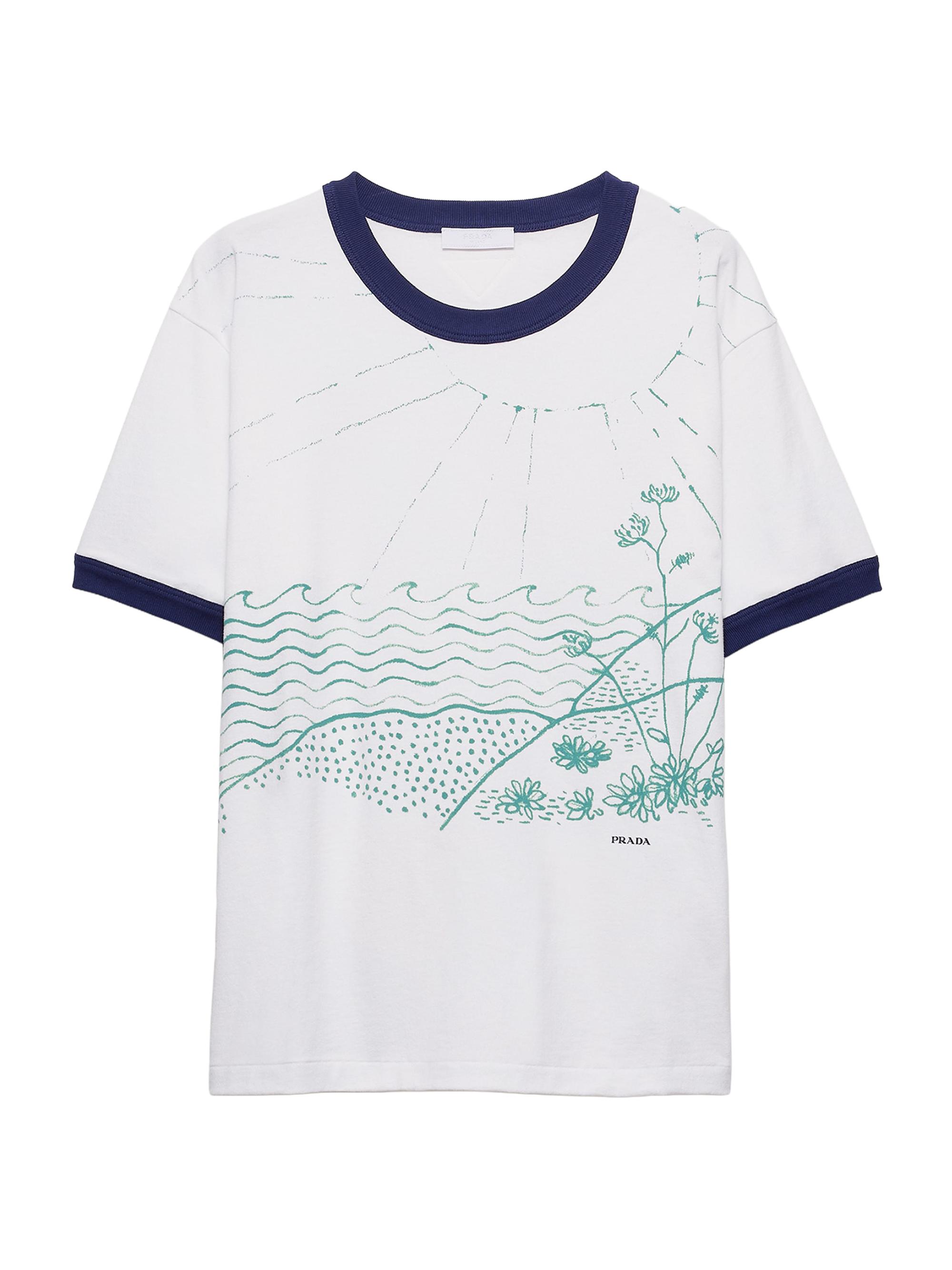 Prada Men's Printed Cotton T-Shirt - White