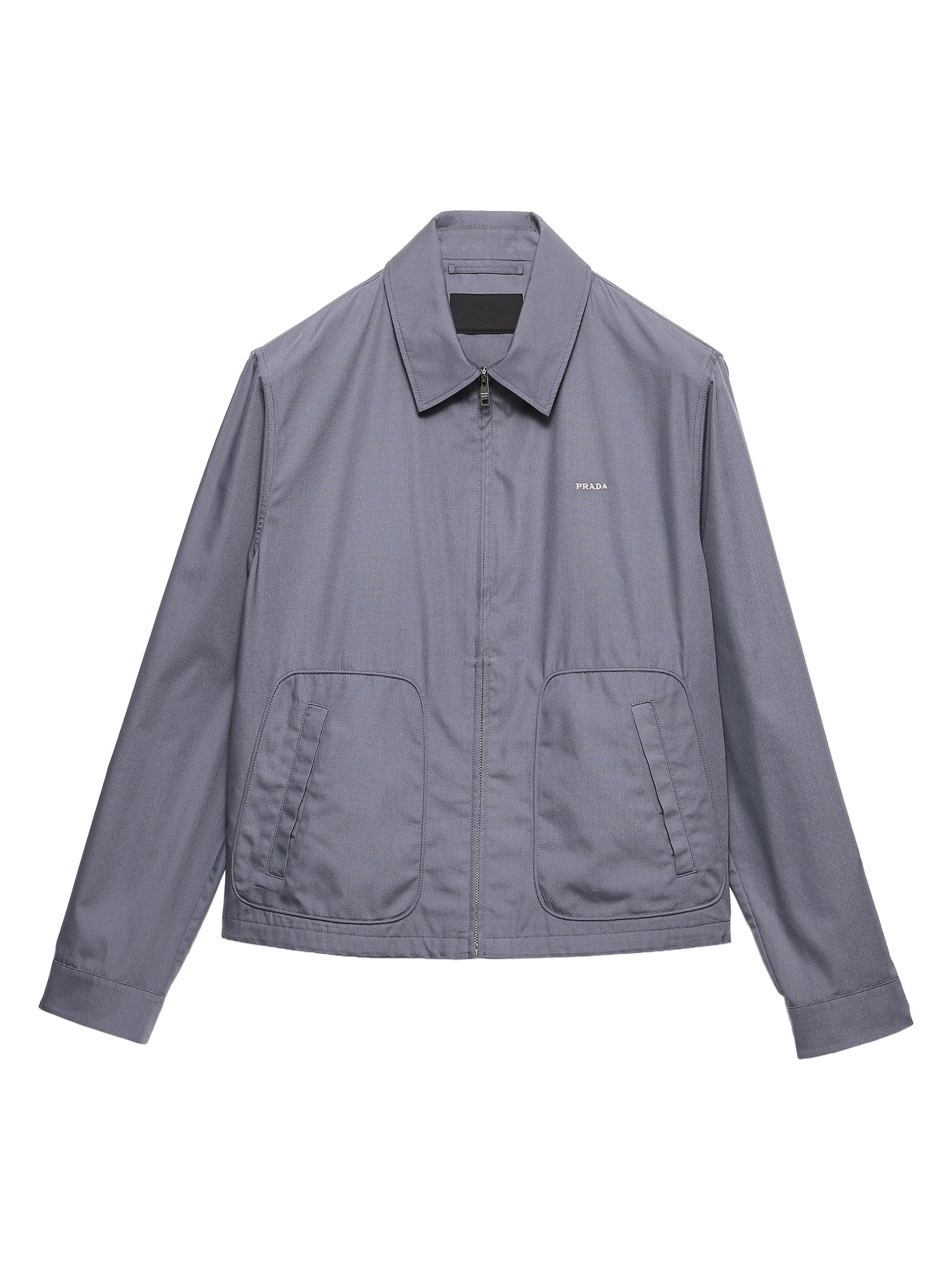 Prada Men's Technical Cotton Zipper Blouson Jacket - Grey