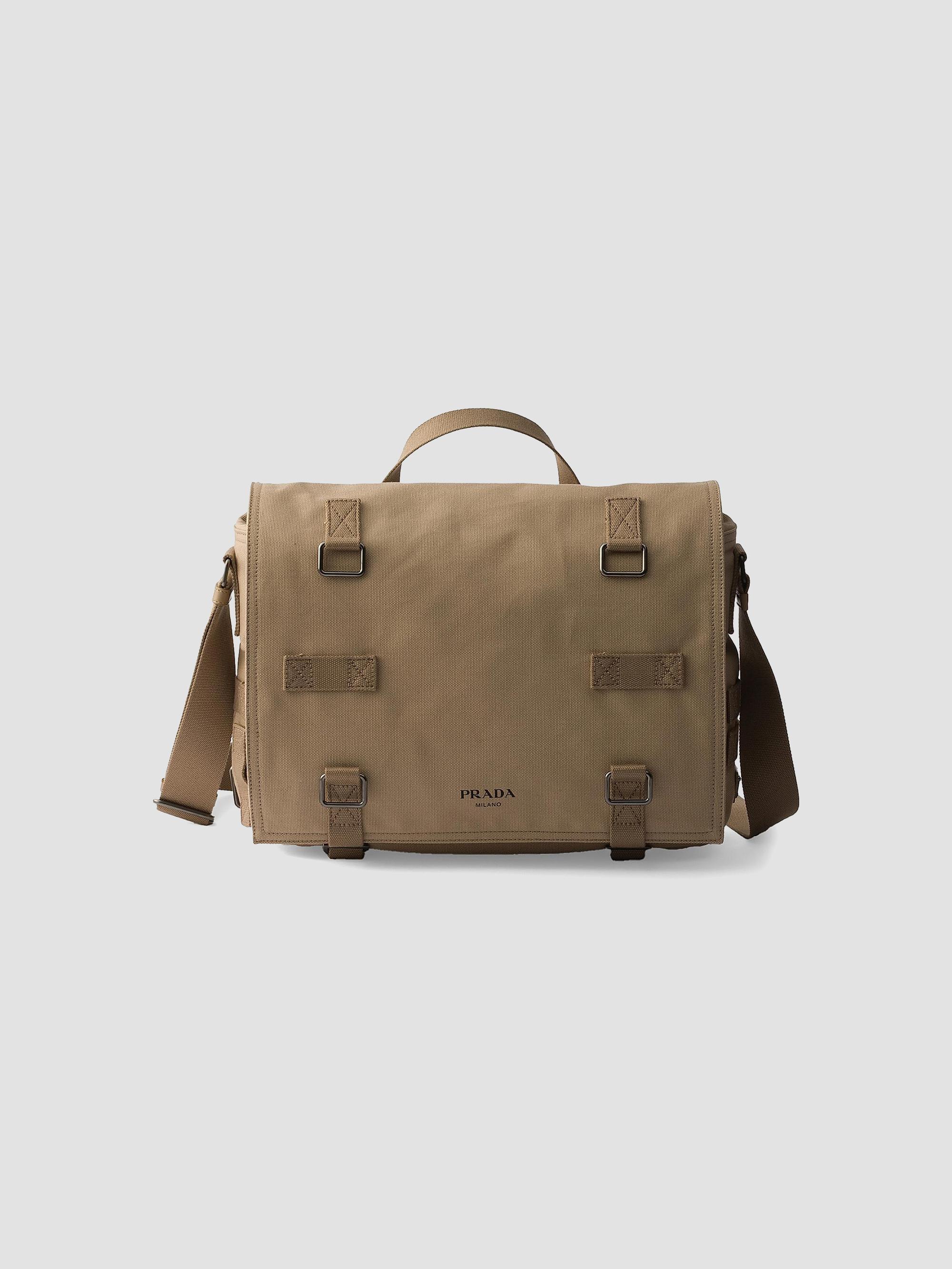 Prada Men's Canvas Shoulder Bag - Beige Khaki | Thumbnail 9