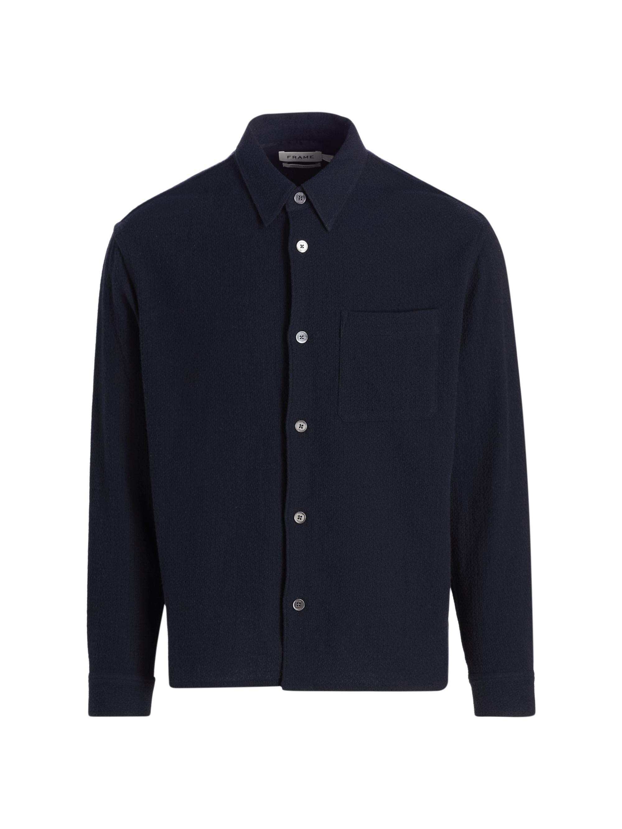 FRAME Men's Open Weave Cotton-Blend Shirt - Dark Navy