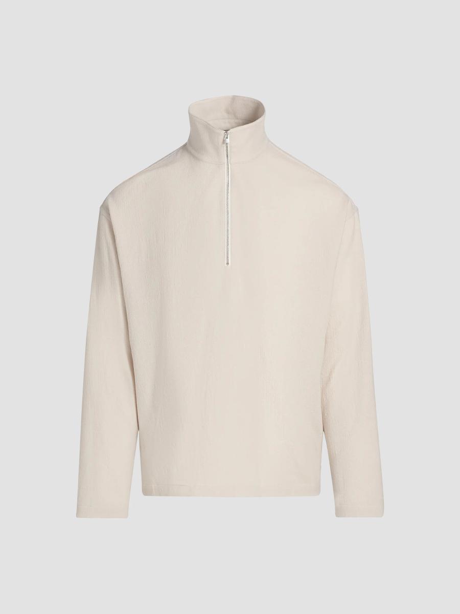 FRAME Wool Half-Zip Overshirt Jacket | Saks Fifth Avenue