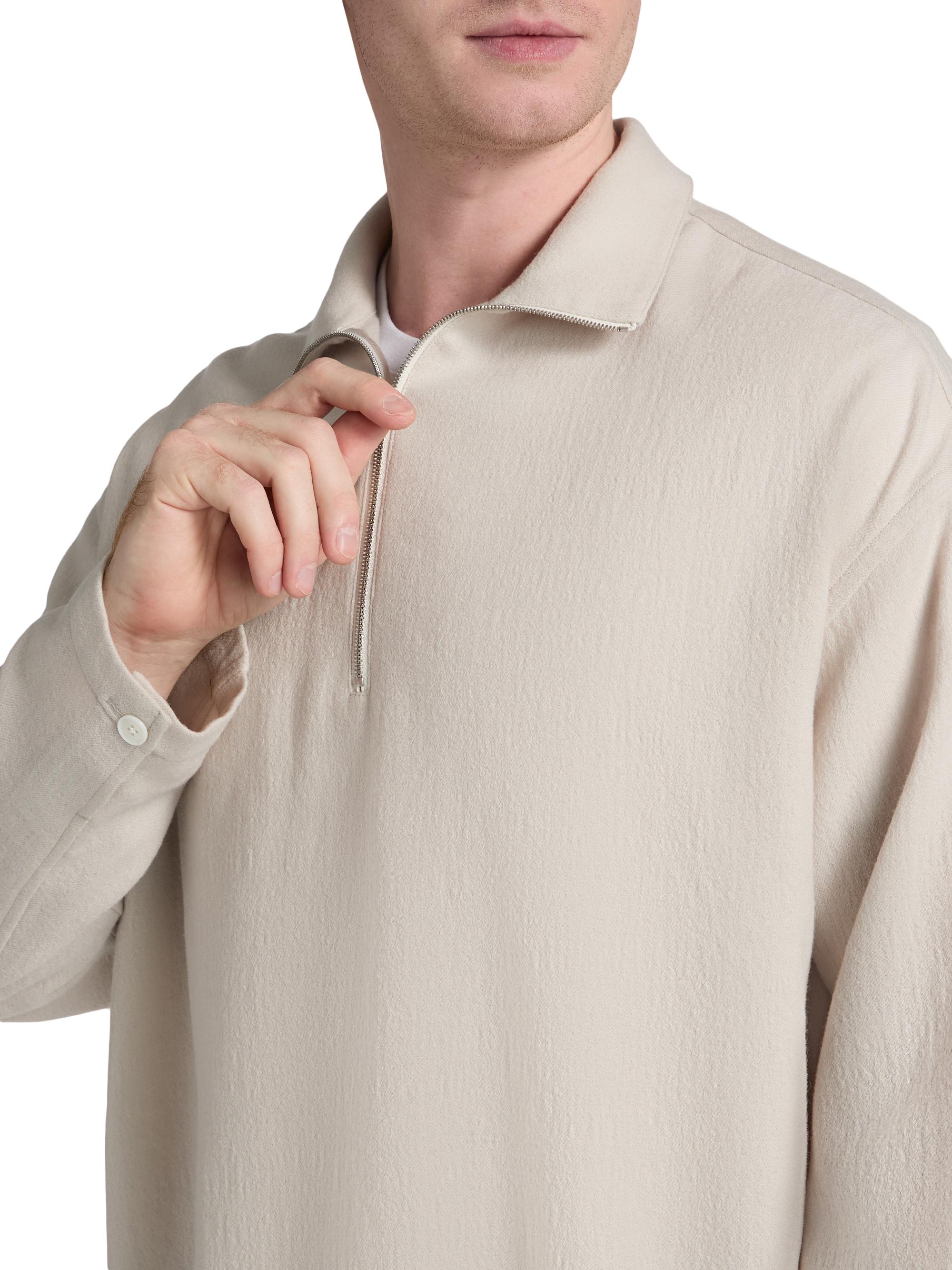 FRAME Wool Half-Zip Overshirt Jacket | Saks Fifth Avenue