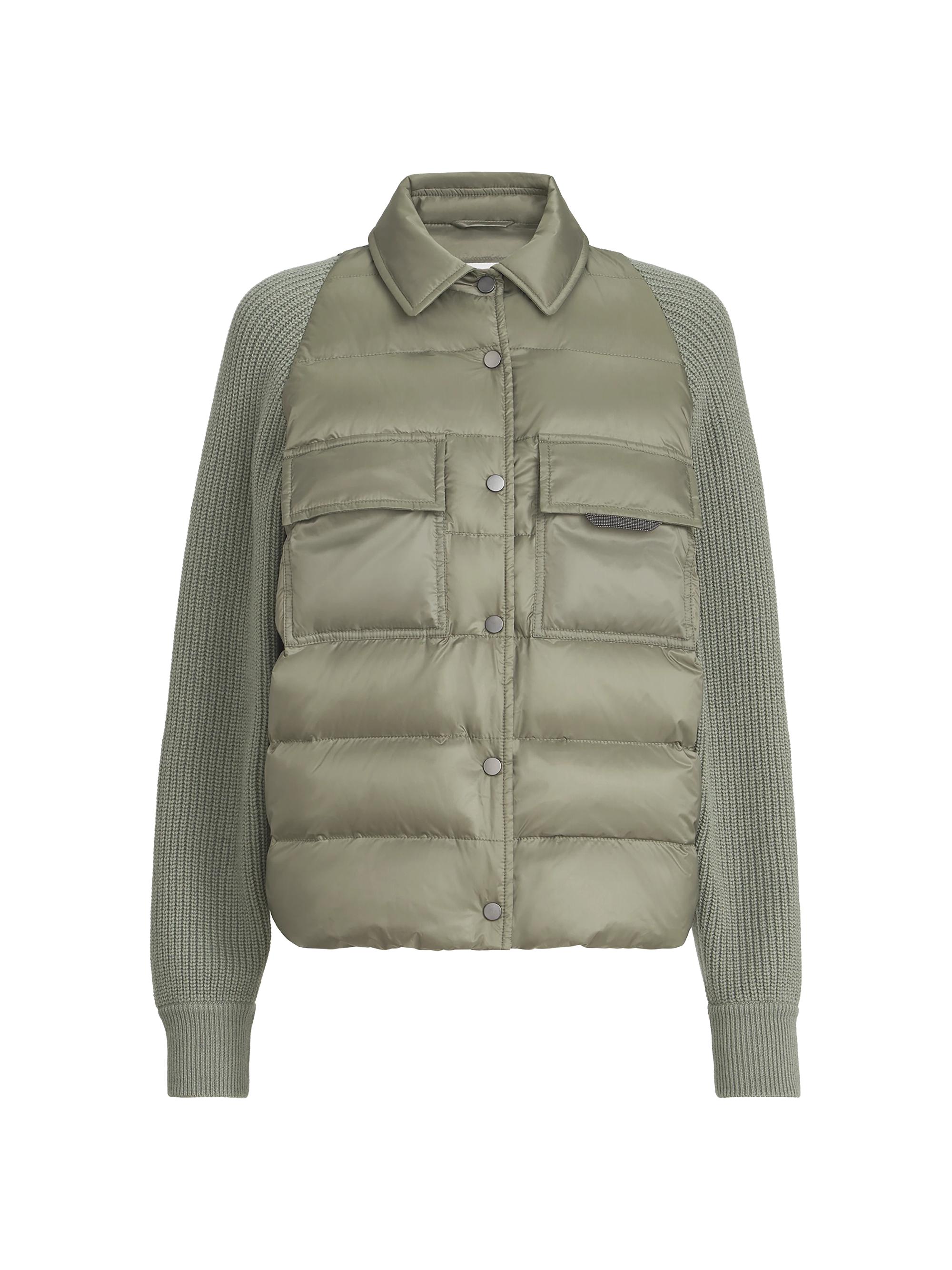 Brunello Cucinelli Women's Water Resistant Matte Nylon Down Jacket - Green