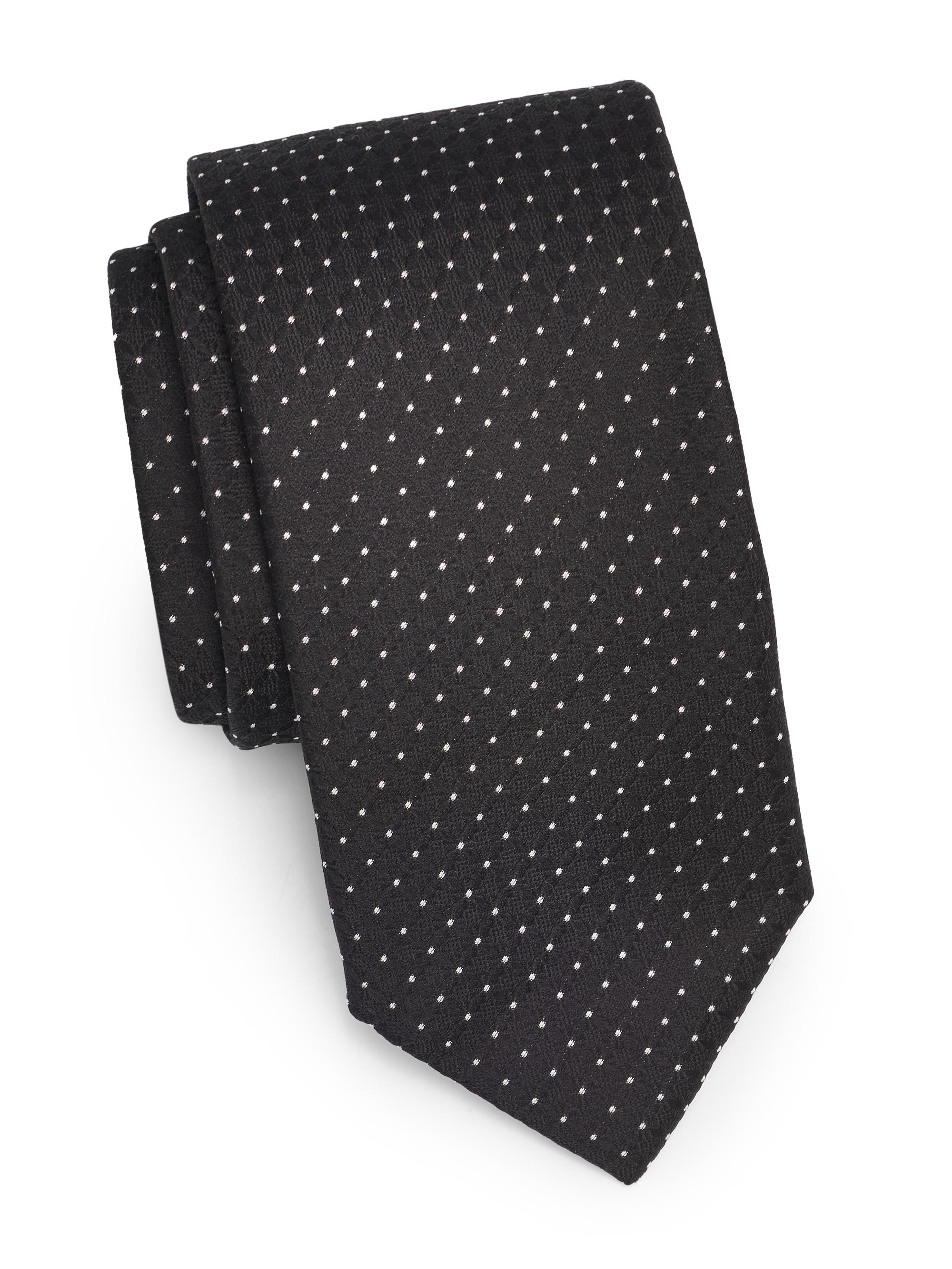 Canali Men's Light Dots Silk Tie - Black