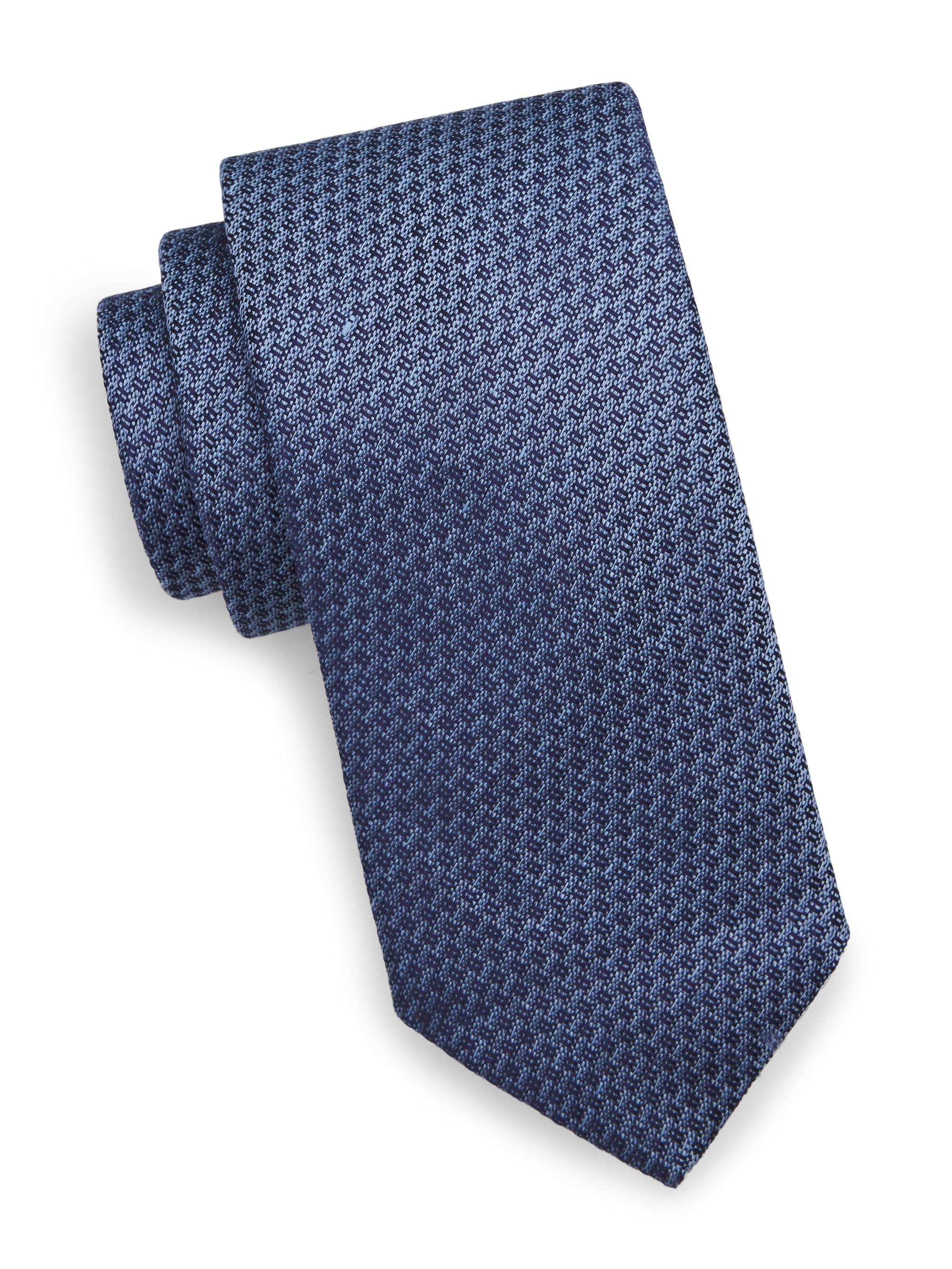 Canali Men's Woven Silk Tie - Blue - Men's Clothing