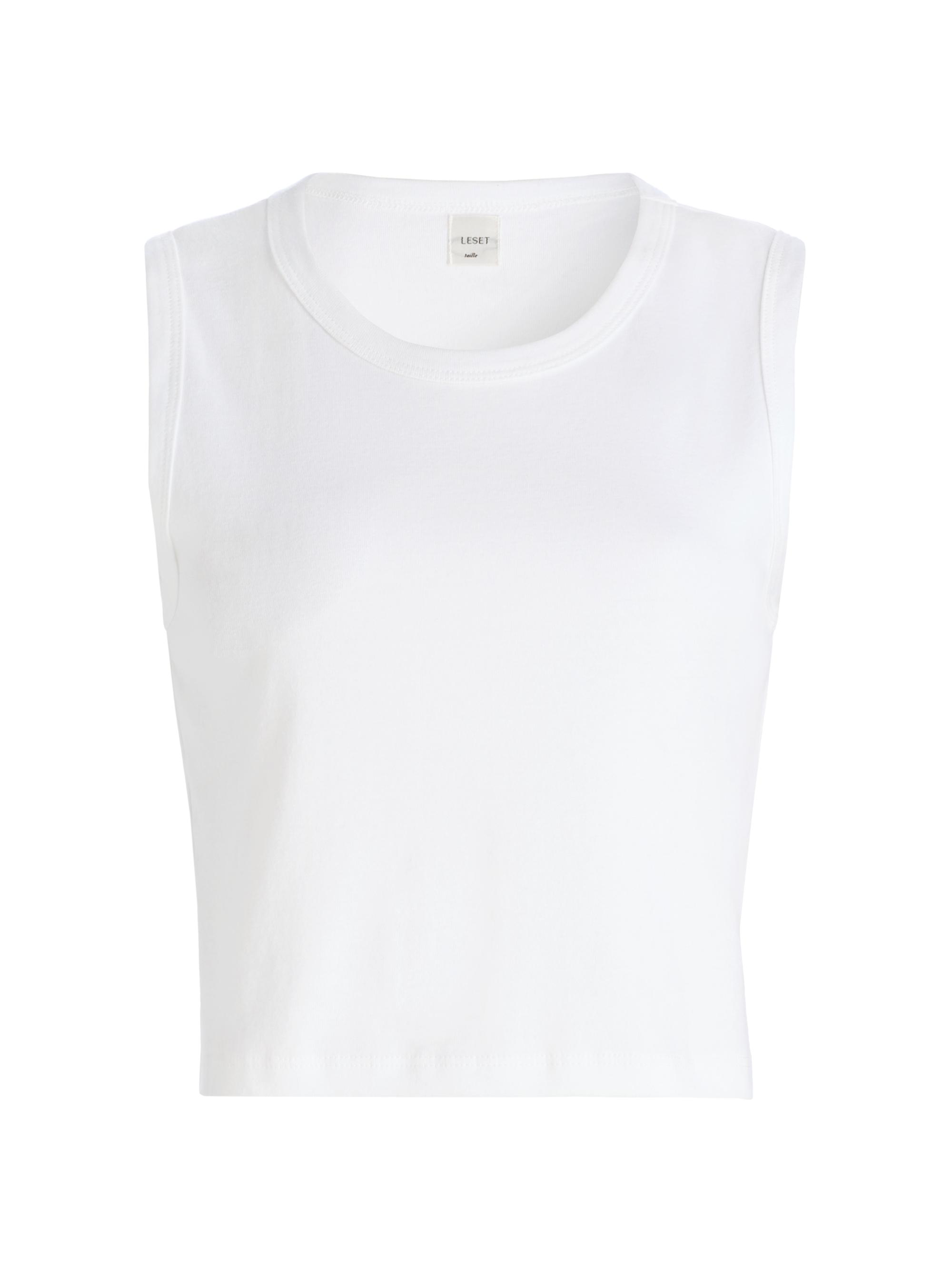 Leset Women's Nando Sleeveless Crewneck Top - White