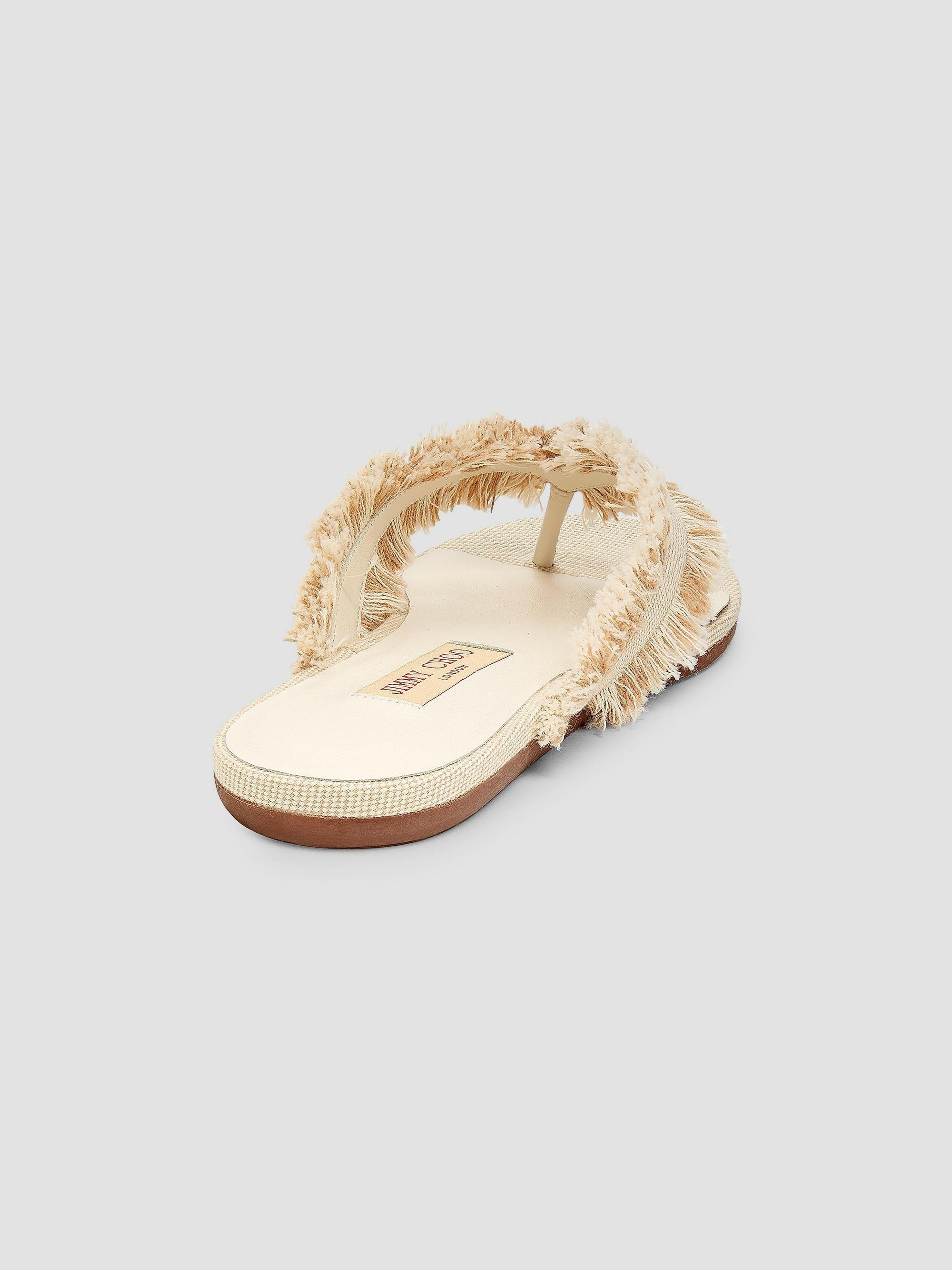 Jimmy Choo Riviera Bay Frayed Flecked Canvas Sandals | Saks Fifth
