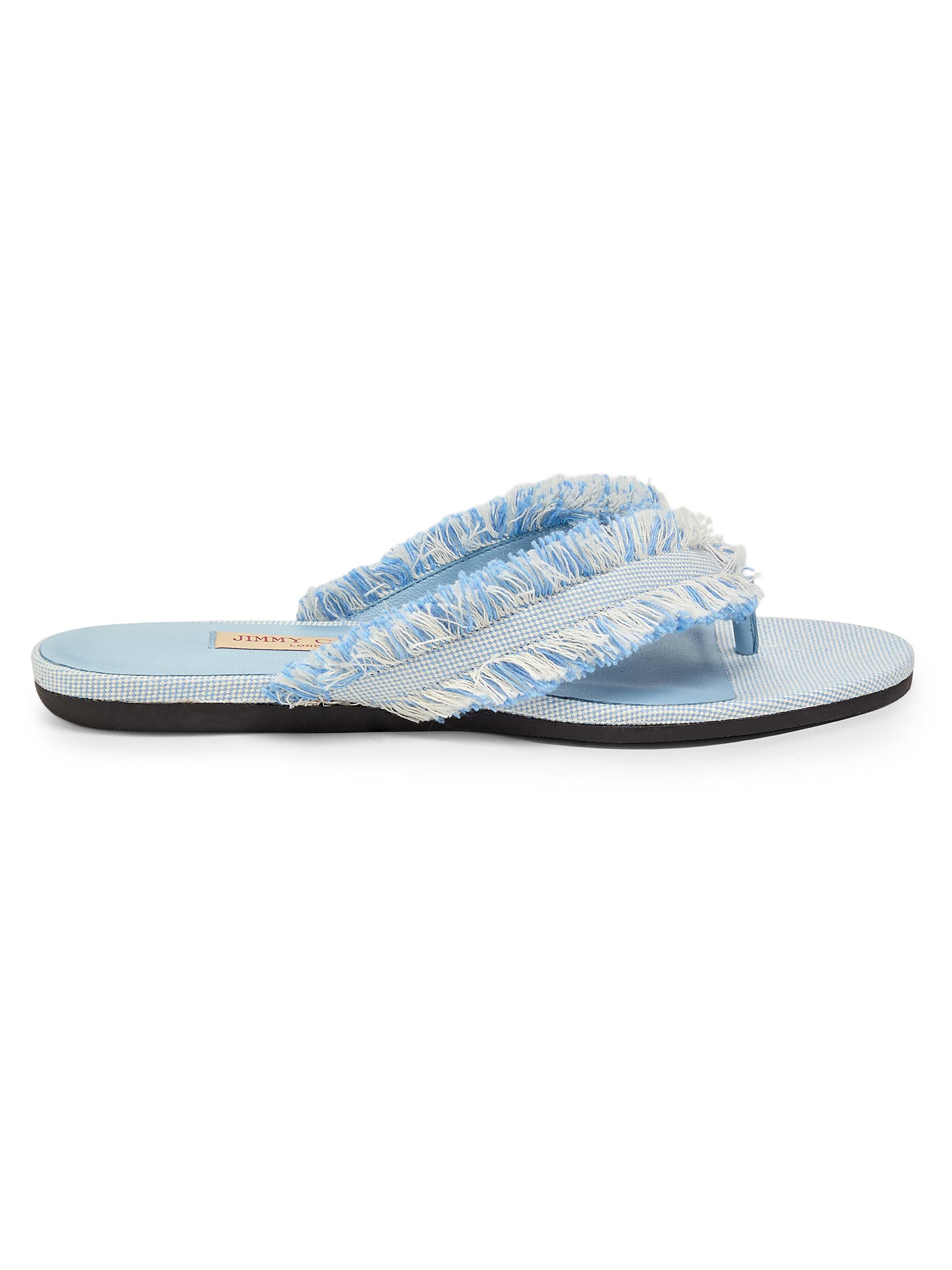 Jimmy Choo Women's Riviera Bay Frayed Flecked Canvas Sandals - Almond Mix