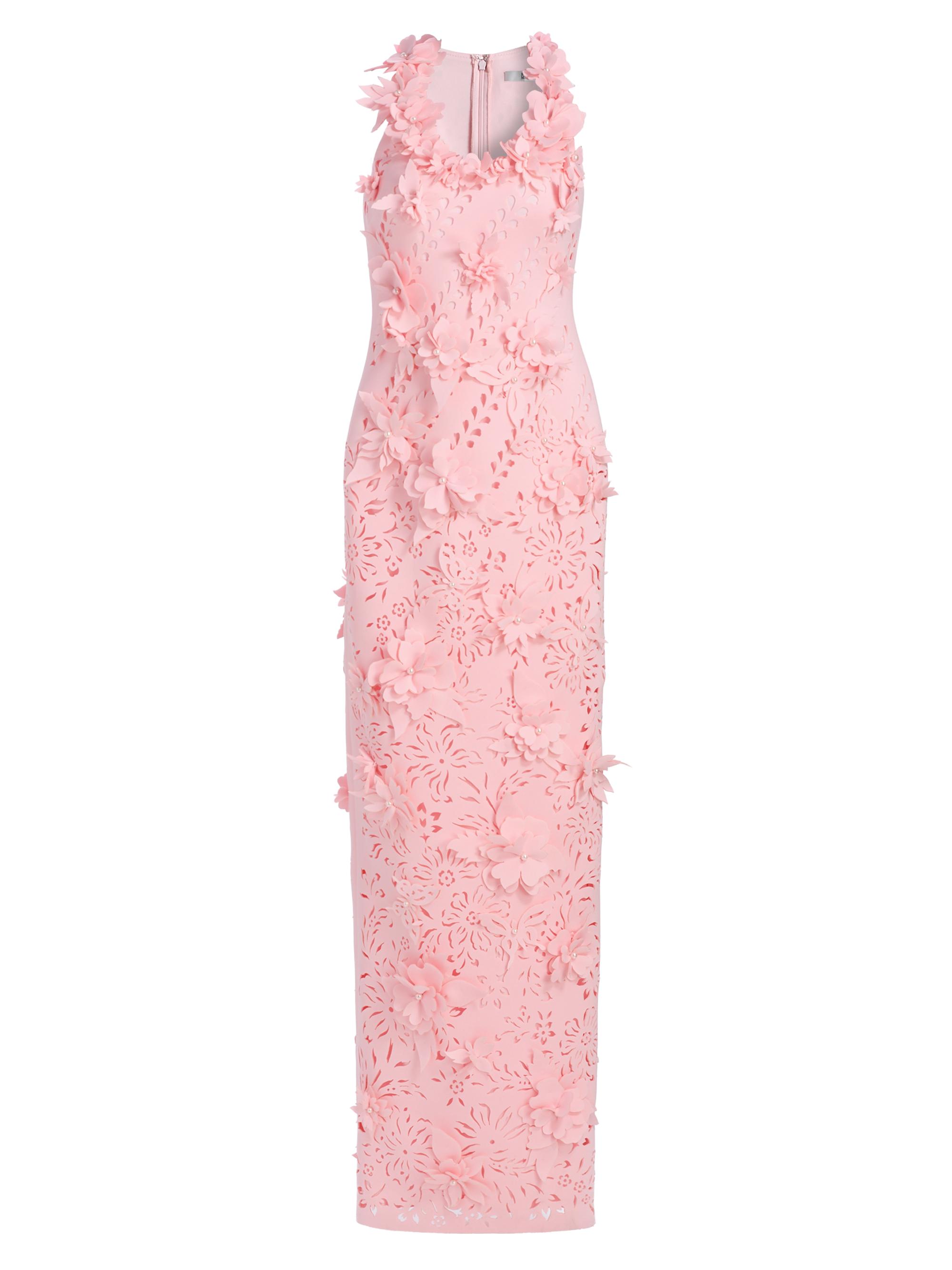 Badgley Mischka Women's Butterfly & Floral Laser-Cut Column Gown - Peony