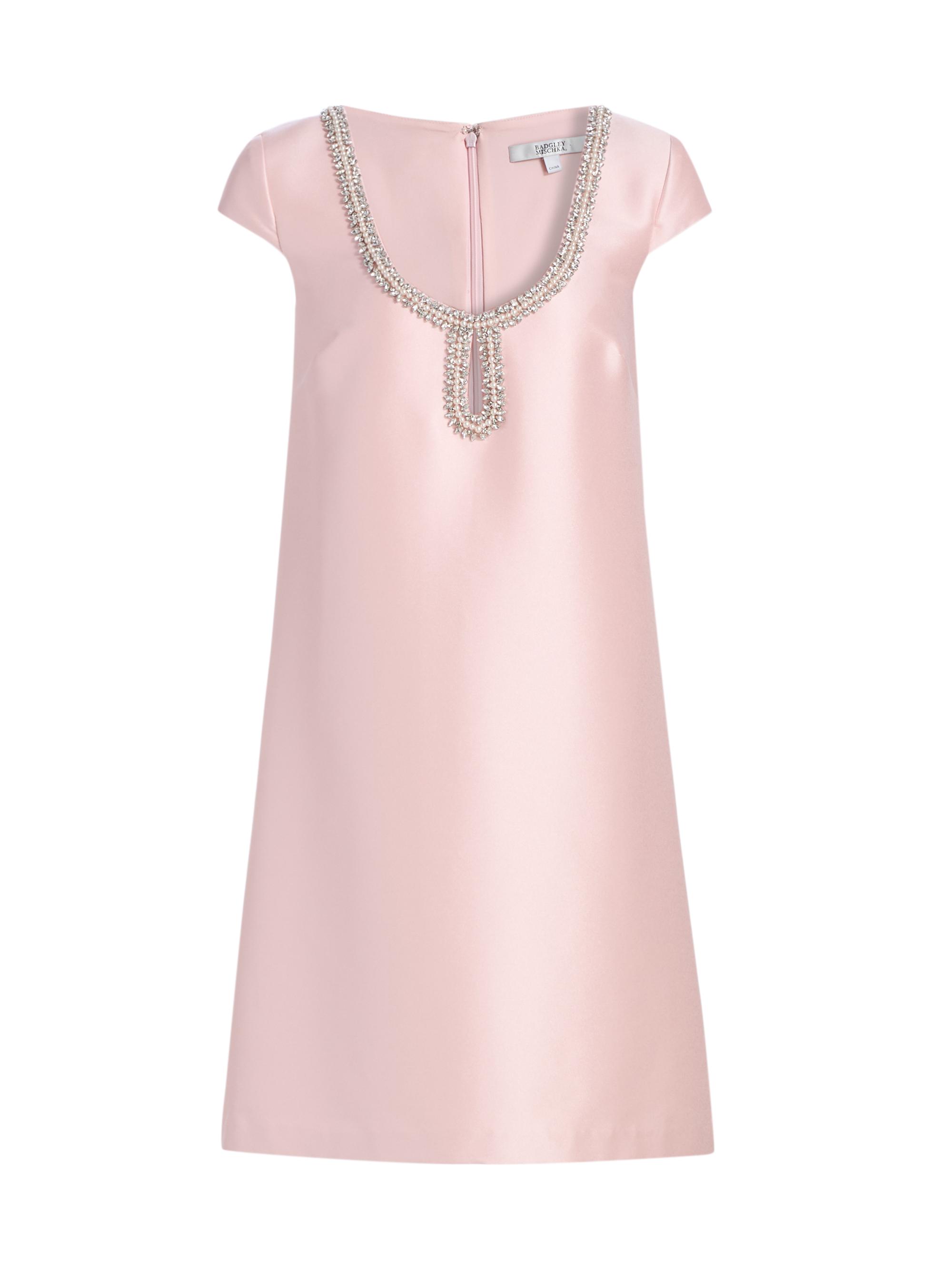 Mikado Embellished Neck Cocktail Dress