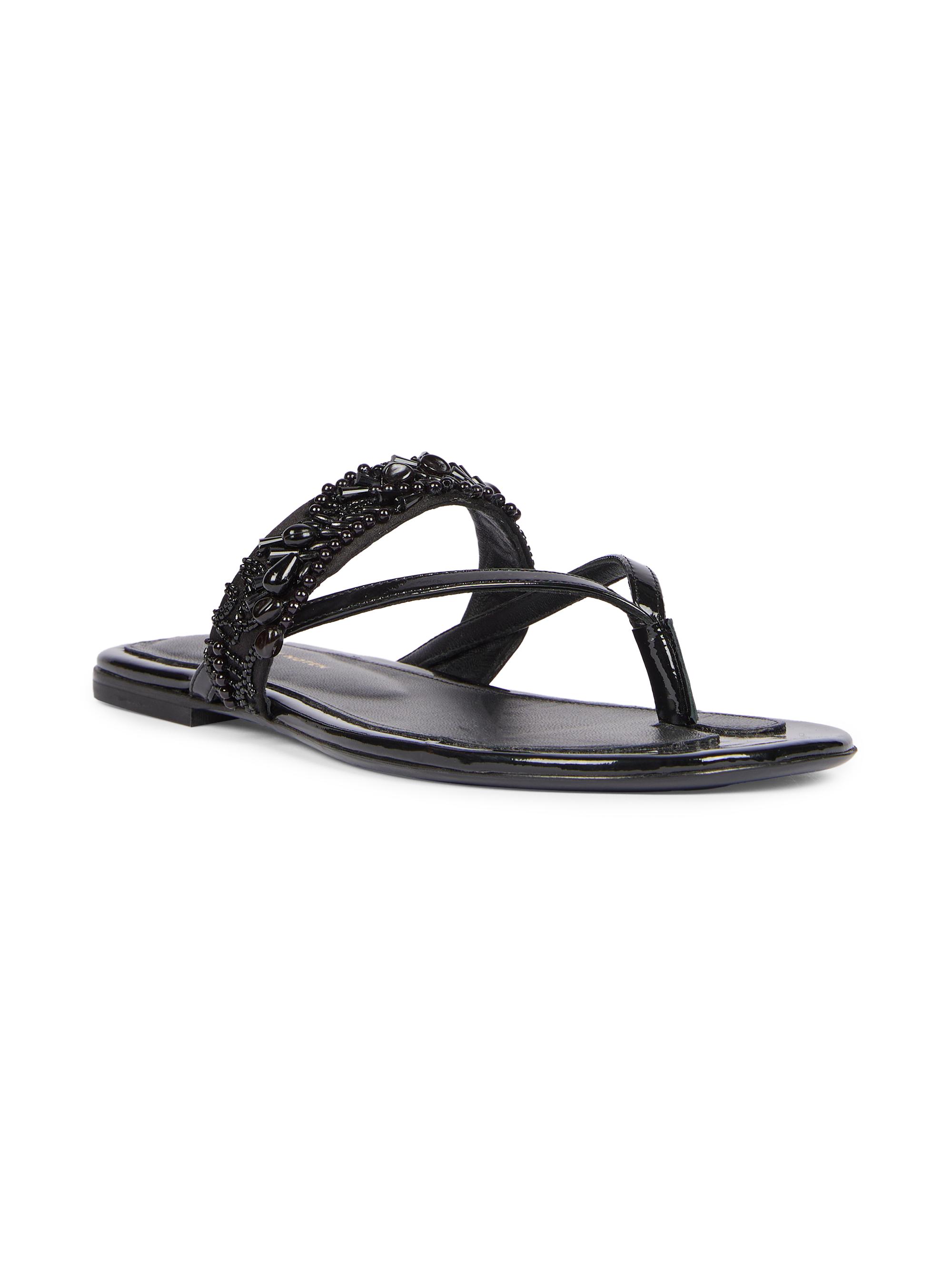 Dries Van Noten Beaded Leather Thong Sandals | Saks Fifth Avenue