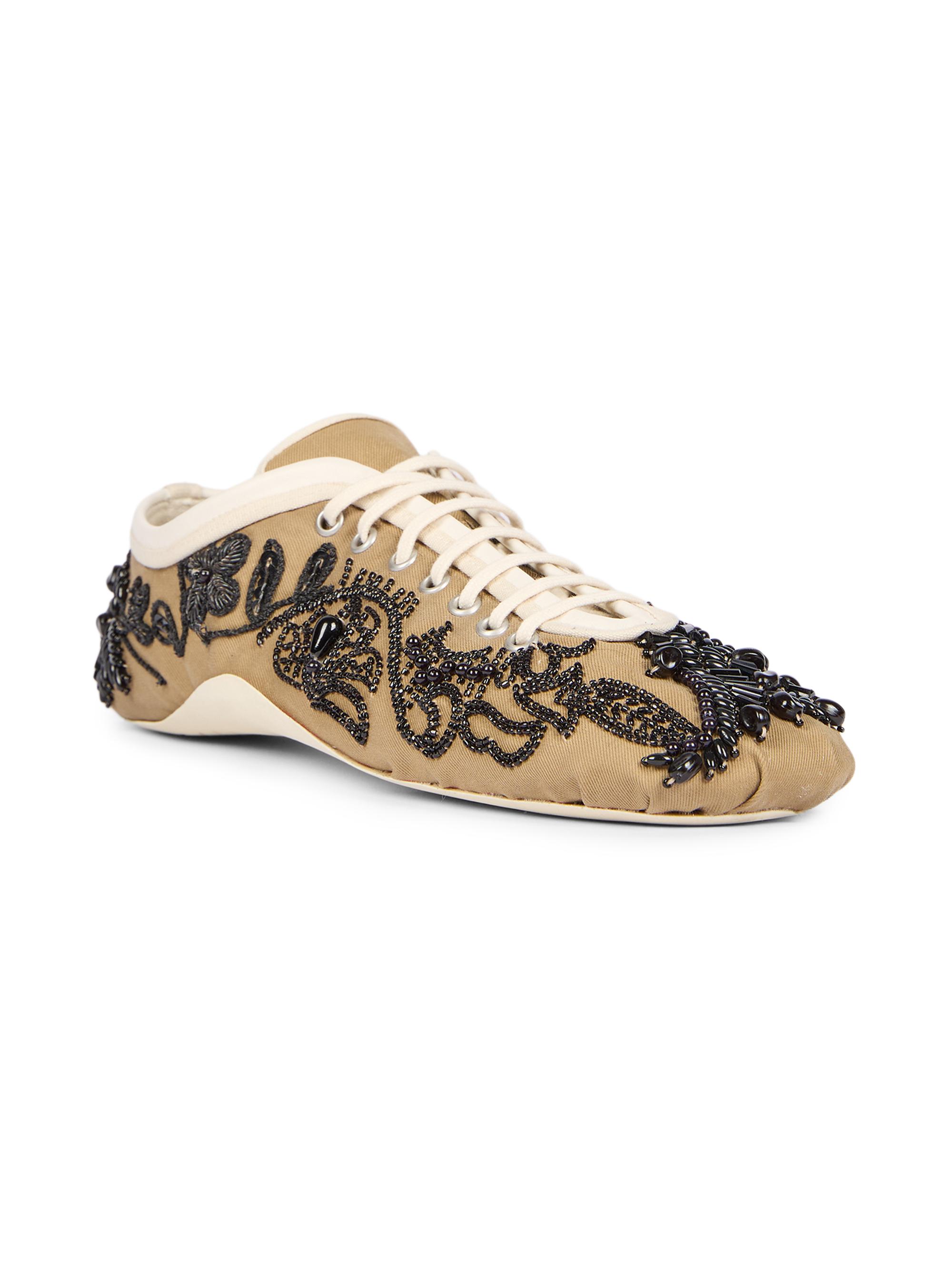 Dries Van Noten Beaded Cotton Canvas Low-Top Sneakers | Saks Fifth