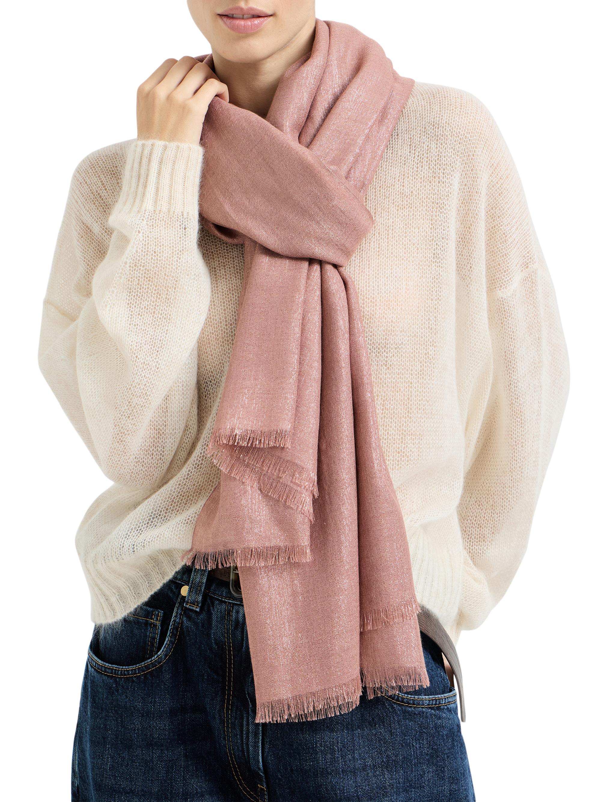 Brunello Cucinelli Women's Cashmere and Silk Sparkling Scarf - Pink | Thumbnail 5