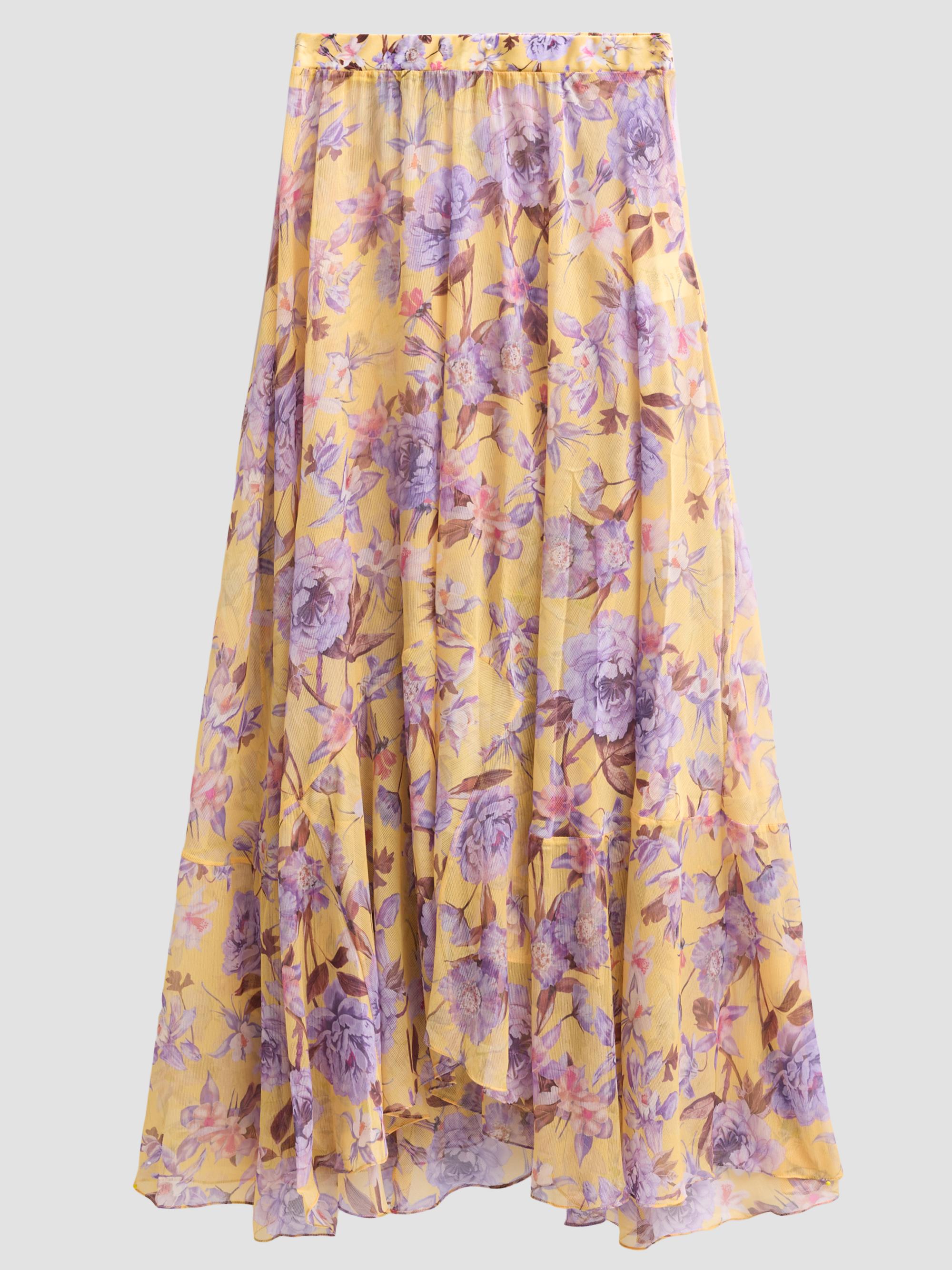 PatBO Women's Peony-Print Chiffon Maxi Skirt - Yellow | Thumbnail 6