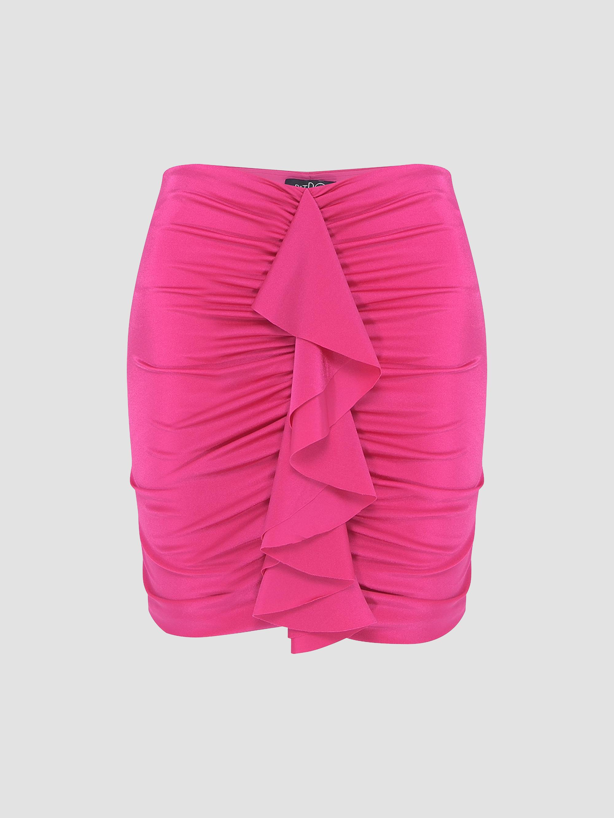Women's Aurora Ruffle Miniskirt - Pink - Size Small