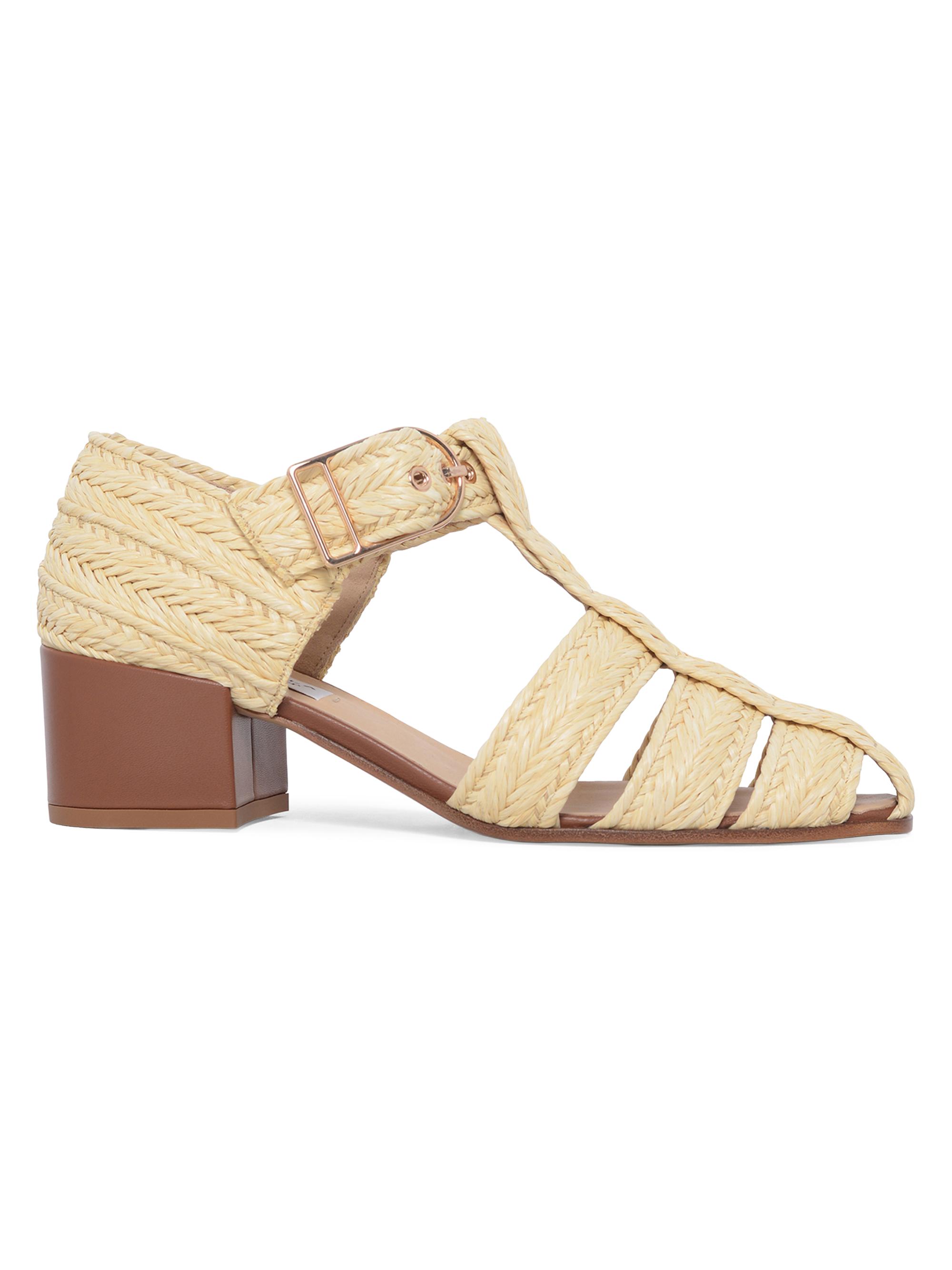 Gabriela Hearst Women's Lyle 45MM Raffia-Leather Sandals - Natural
