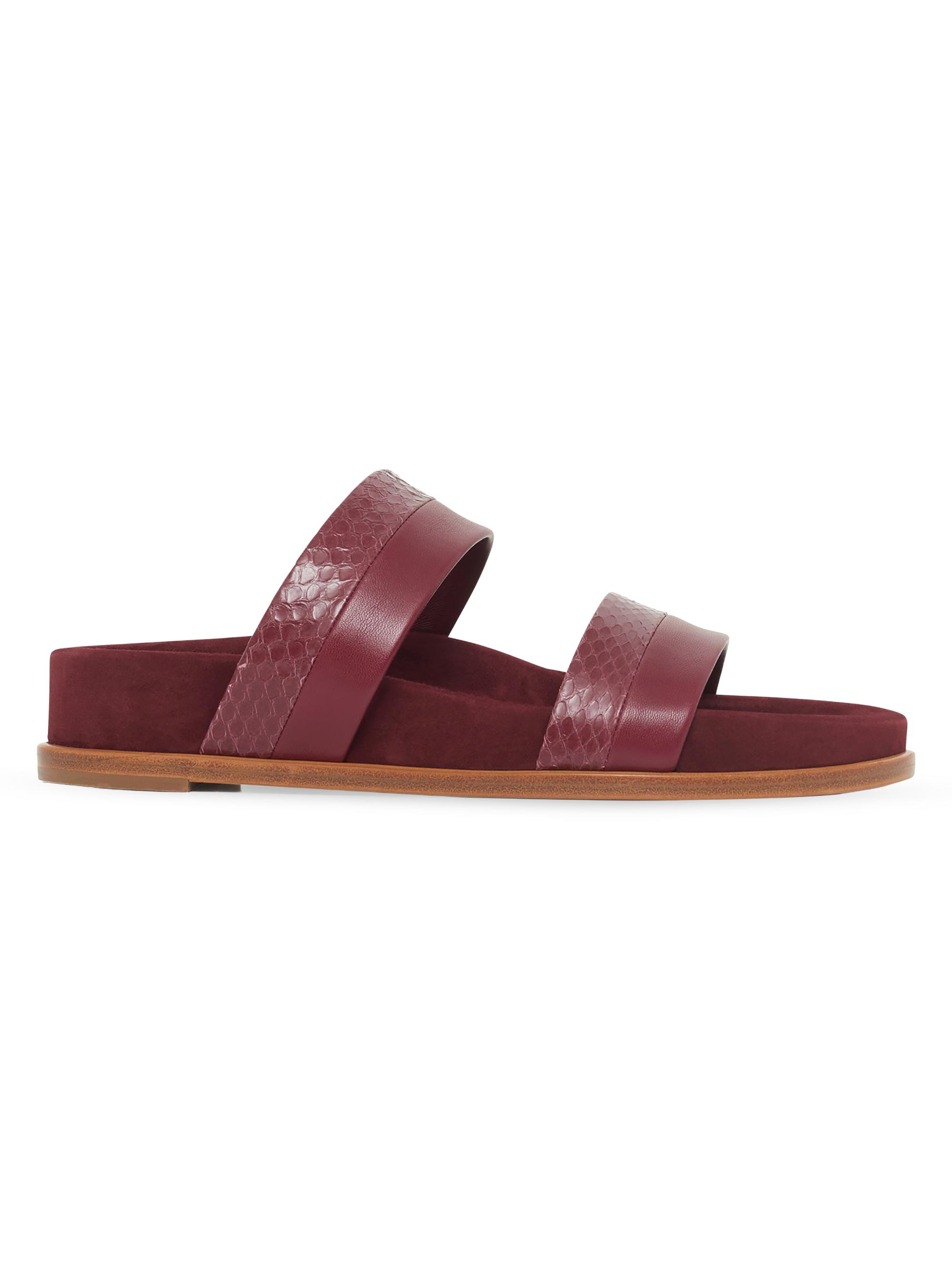 Gabriela Hearst Women's Low Striker Leather Sandals - Bordeaux