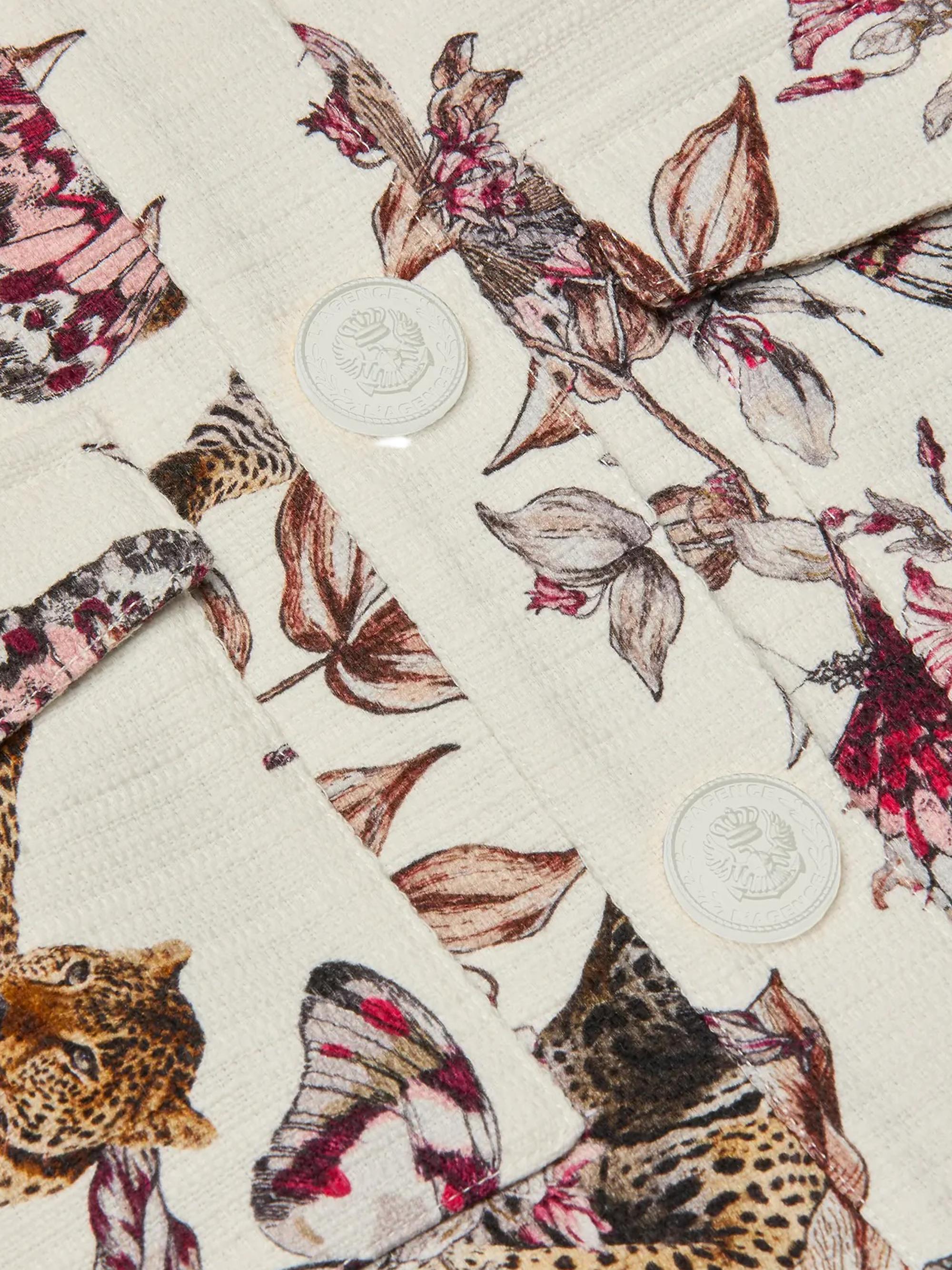 L'AGENCE Nyx Floral Butterfly Crop Trucker Jacket | Saks Fifth Avenue