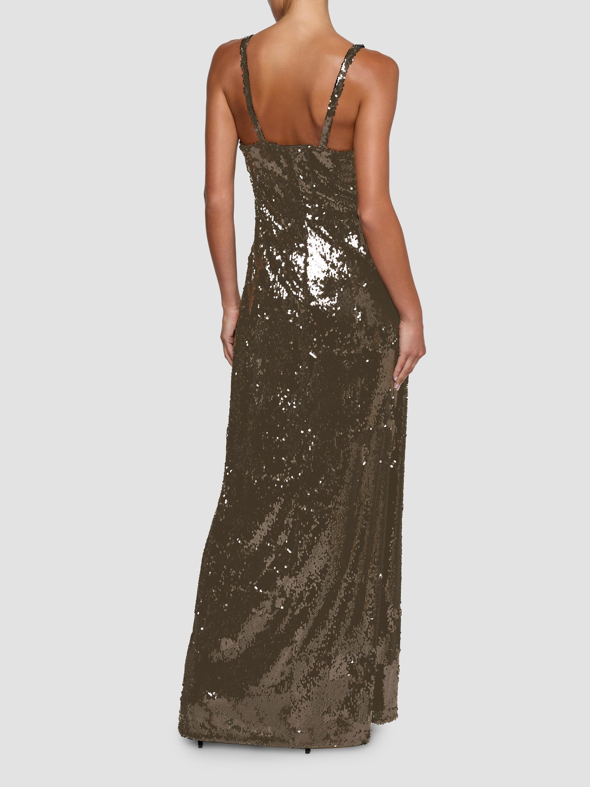 L'AGENCE Women's Sayla Sequin Gown - Smokey Olive | Thumbnail 2